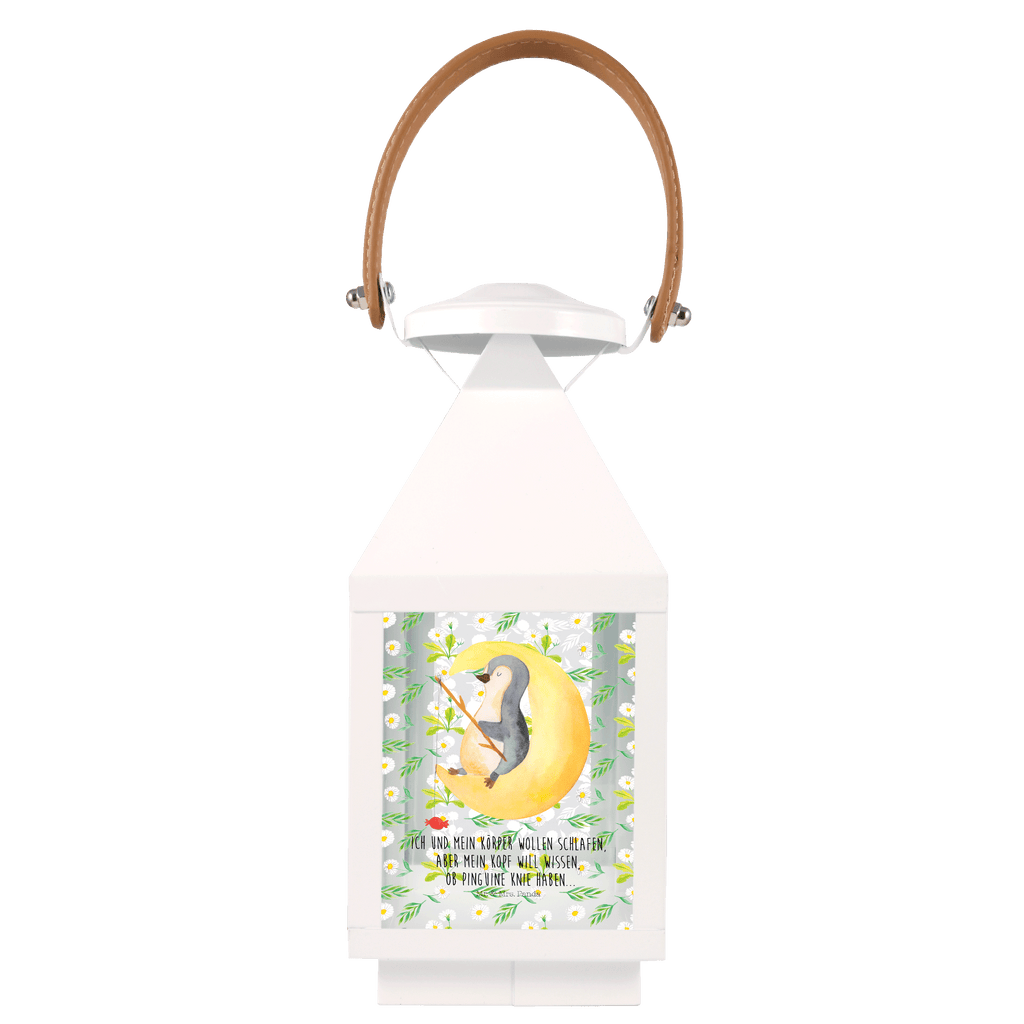 Deko Laterne Pinguin Mond Pinguin, Pinguine, Spruch, schlafen, Nachtruhe, Einschlafen, Schlafzimmer, Schlafstörungen, Gästezimmer,	 Gartenlampe, Gartenleuchte, Gartendekoration, Gartenlicht, Laterne  kleine Laternen, XXL Laternen, Laterne groß,   Pinguin