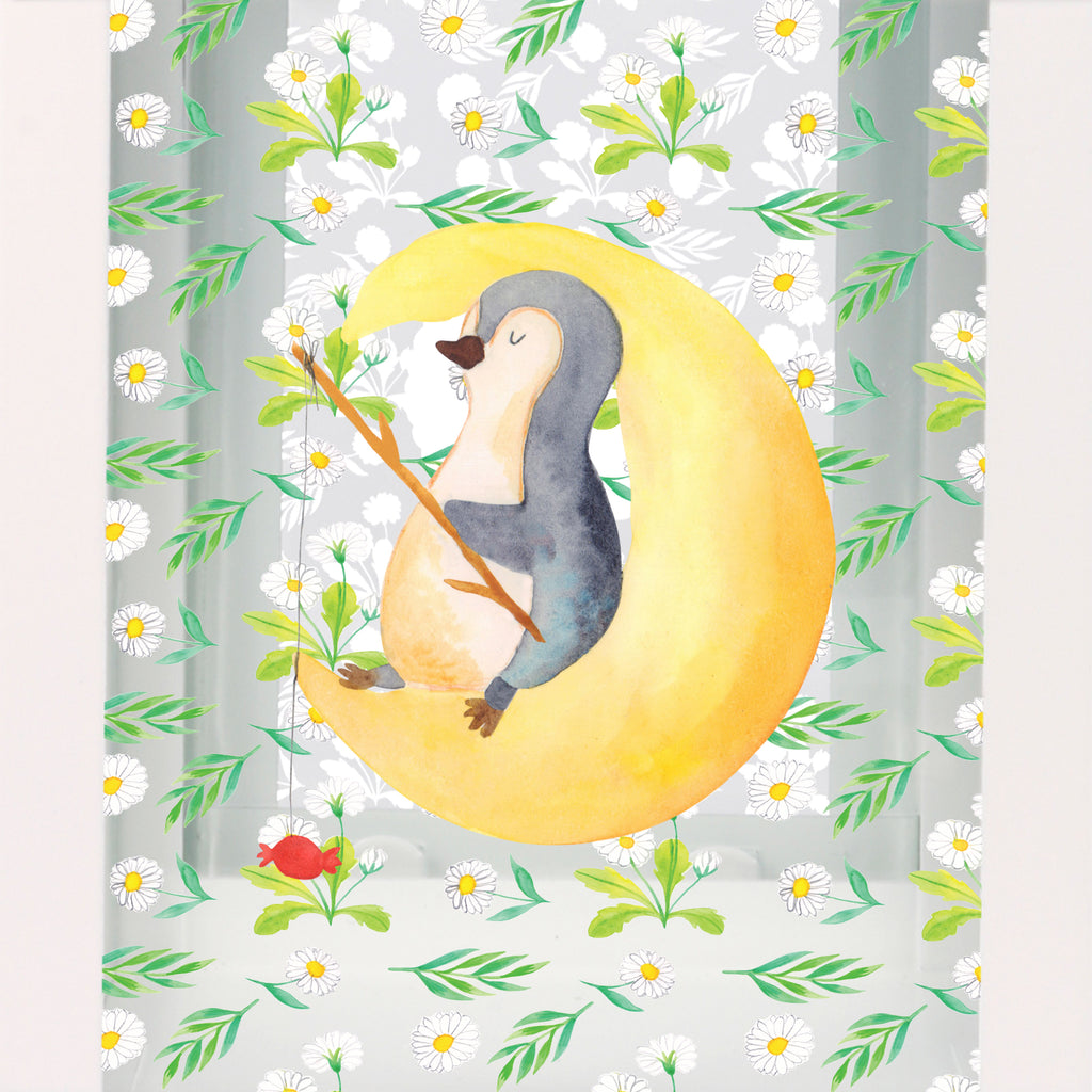 Deko Laterne Pinguin Mond Pinguin, Pinguine, Spruch, schlafen, Nachtruhe, Einschlafen, Schlafzimmer, Schlafstörungen, Gästezimmer,	 Gartenlampe, Gartenleuchte, Gartendekoration, Gartenlicht, Laterne  kleine Laternen, XXL Laternen, Laterne groß,   Pinguin