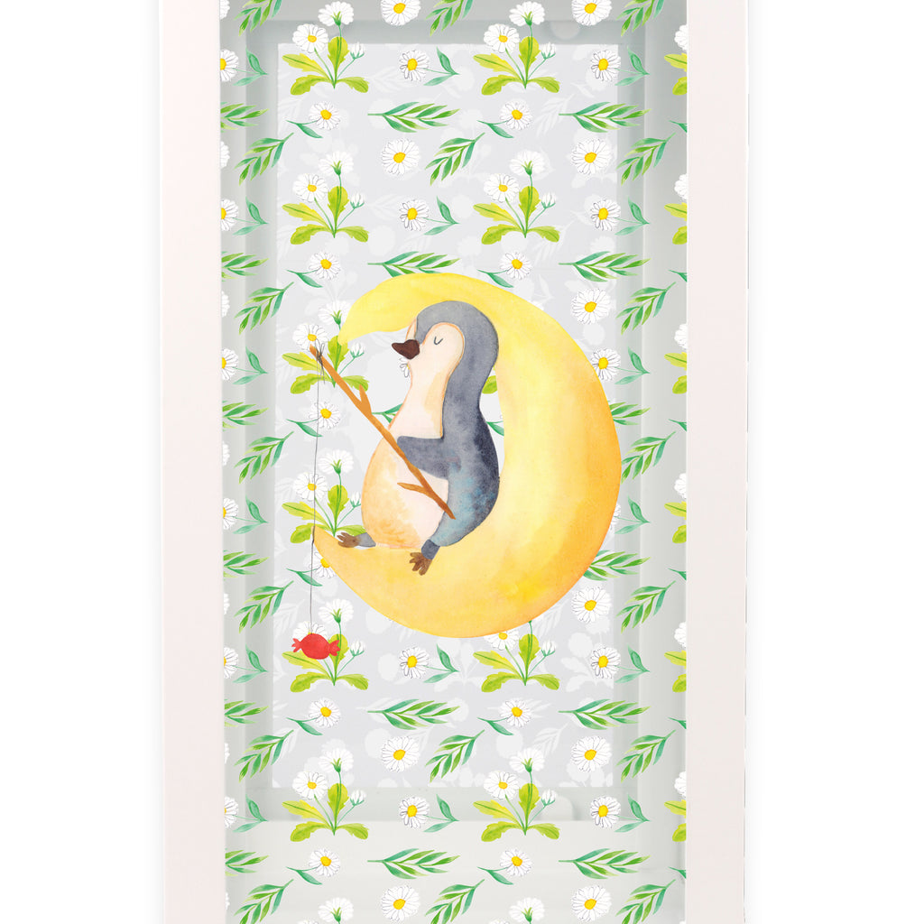 Deko Laterne Pinguin Mond Pinguin, Pinguine, Spruch, schlafen, Nachtruhe, Einschlafen, Schlafzimmer, Schlafstörungen, Gästezimmer,	 Gartenlampe, Gartenleuchte, Gartendekoration, Gartenlicht, Laterne  kleine Laternen, XXL Laternen, Laterne groß,   Pinguin