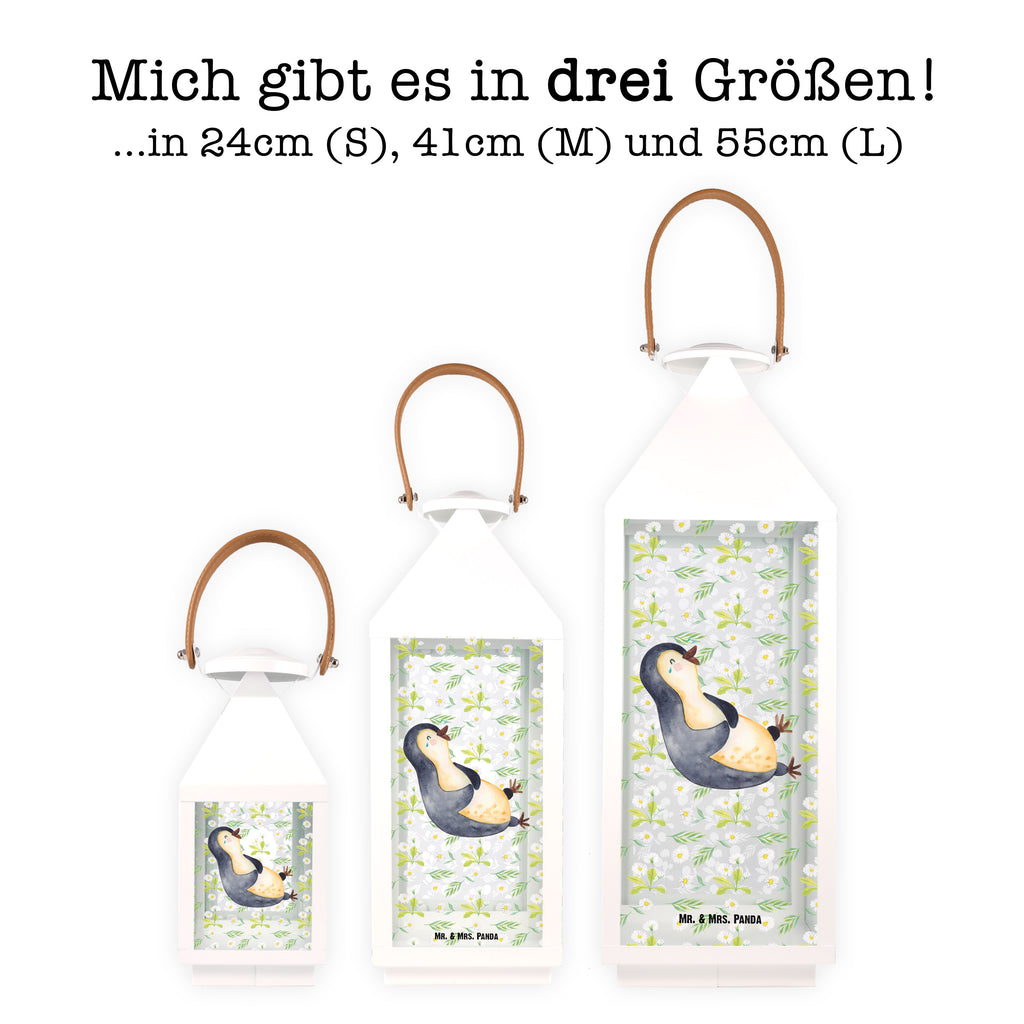 Deko Laterne Pinguin lachend Gartenlampe, Gartenleuchte, Gartendekoration, Gartenlicht, Laterne  kleine Laternen, XXL Laternen, Laterne groß, Pinguin, Pinguine, lustiger Spruch, Optimismus, Fröhlich, Lachen, Humor, Fröhlichkeit