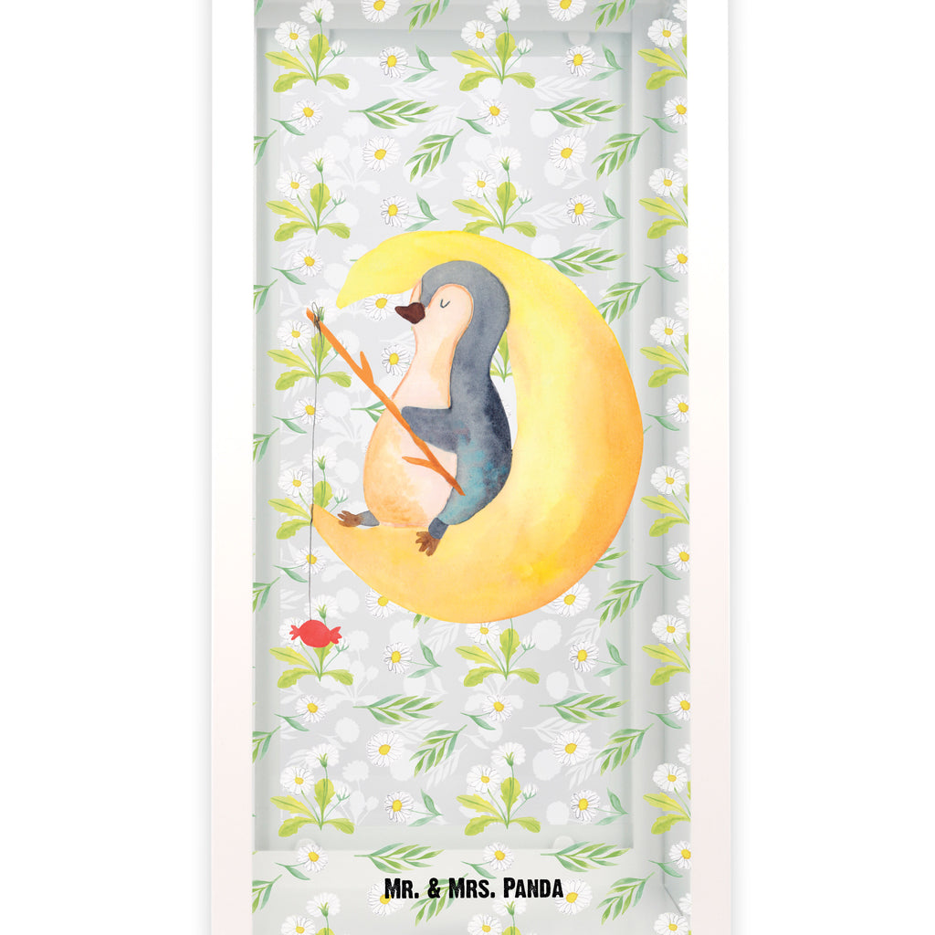 Deko Laterne Pinguin Mond Pinguin, Pinguine, Spruch, schlafen, Nachtruhe, Einschlafen, Schlafzimmer, Schlafstörungen, Gästezimmer,	 Gartenlampe, Gartenleuchte, Gartendekoration, Gartenlicht, Laterne  kleine Laternen, XXL Laternen, Laterne groß,   Pinguin