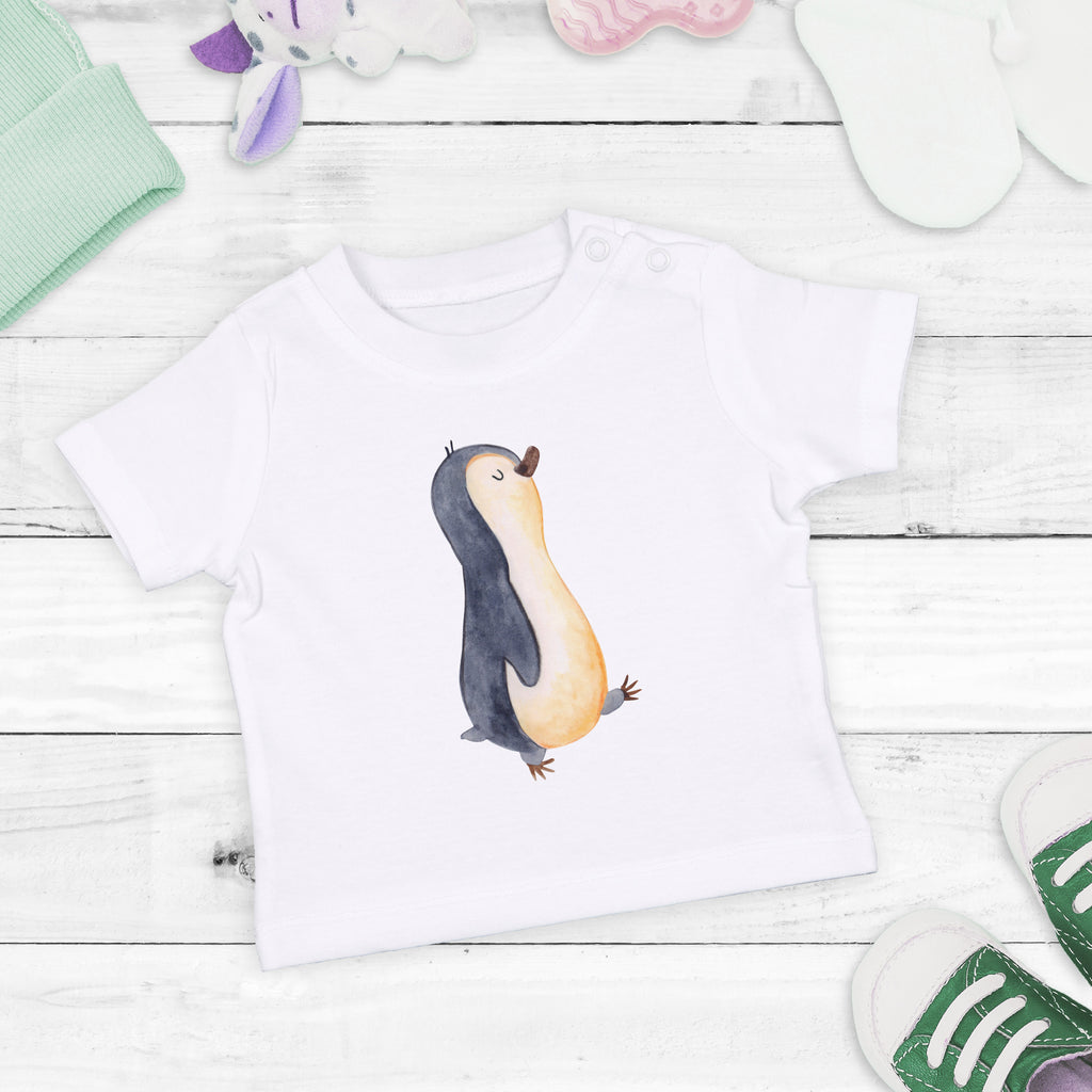 Organic Baby Shirt Pinguin marschierend Baby T-Shirt, Jungen Baby T-Shirt, Mädchen Baby T-Shirt, Shirt, Pinguin, Pinguine, Frühaufsteher, Langschläfer, Bruder, Schwester, Familie