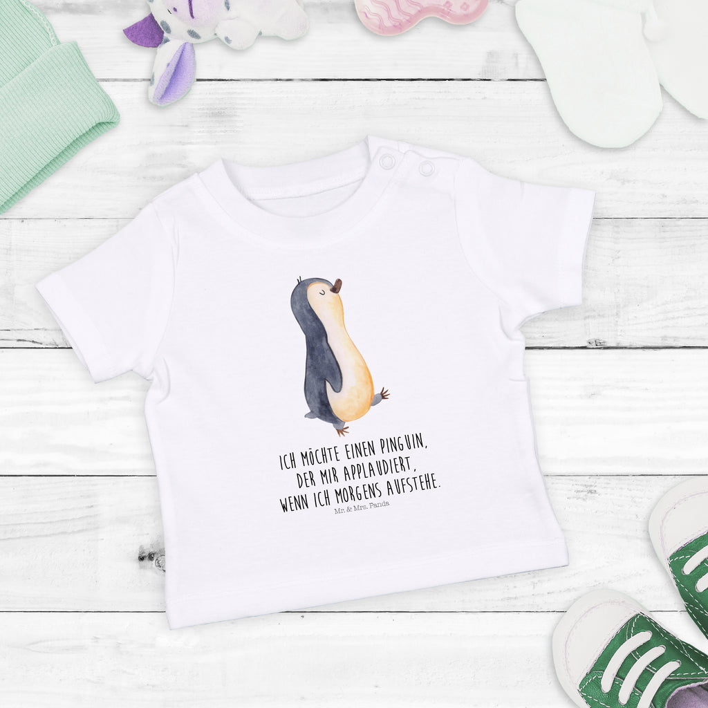 Organic Baby Shirt Pinguin marschierend Baby T-Shirt, Jungen Baby T-Shirt, Mädchen Baby T-Shirt, Shirt, Pinguin, Pinguine, Frühaufsteher, Langschläfer, Bruder, Schwester, Familie