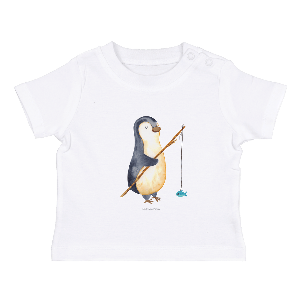 Organic Baby Shirt Pinguin Angler Baby T-Shirt, Jungen Baby T-Shirt, Mädchen Baby T-Shirt, Shirt, Pinguin, Pinguine, Angeln, Angler, Tagträume, Hobby, Plan, Planer, Tagesplan, Neustart, Motivation, Geschenk, Freundinnen, Geschenkidee, Urlaub, Wochenende