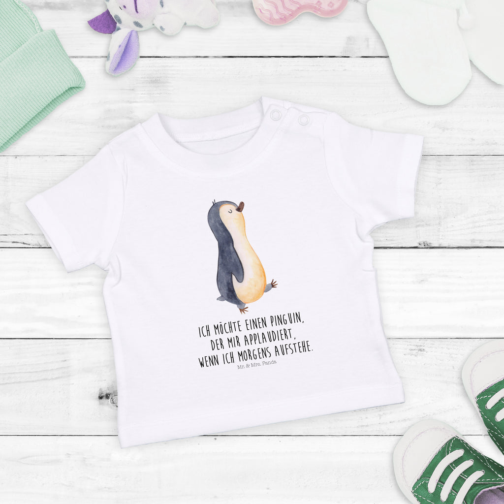Organic Baby Shirt Pinguin marschierend Baby T-Shirt, Jungen Baby T-Shirt, Mädchen Baby T-Shirt, Shirt, Pinguin, Pinguine, Frühaufsteher, Langschläfer, Bruder, Schwester, Familie