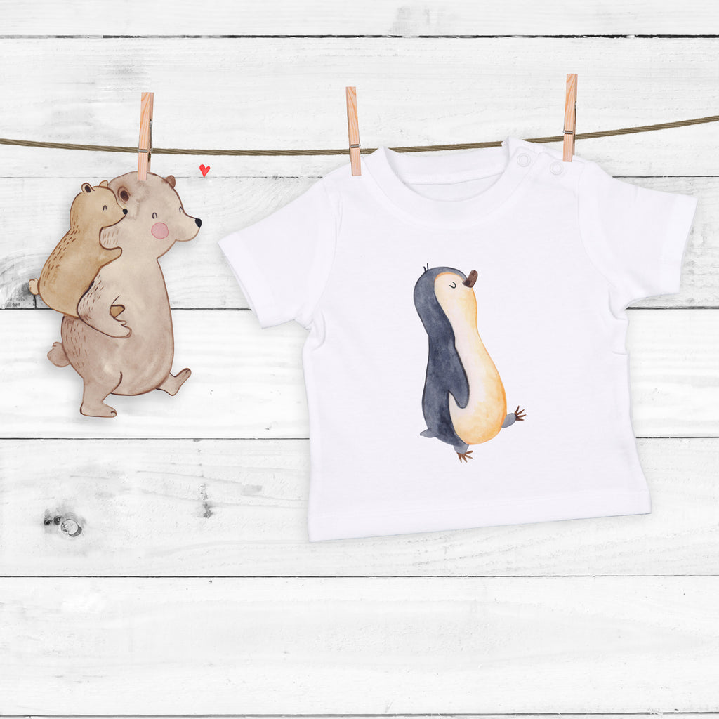 Organic Baby Shirt Pinguin marschierend Baby T-Shirt, Jungen Baby T-Shirt, Mädchen Baby T-Shirt, Shirt, Pinguin, Pinguine, Frühaufsteher, Langschläfer, Bruder, Schwester, Familie