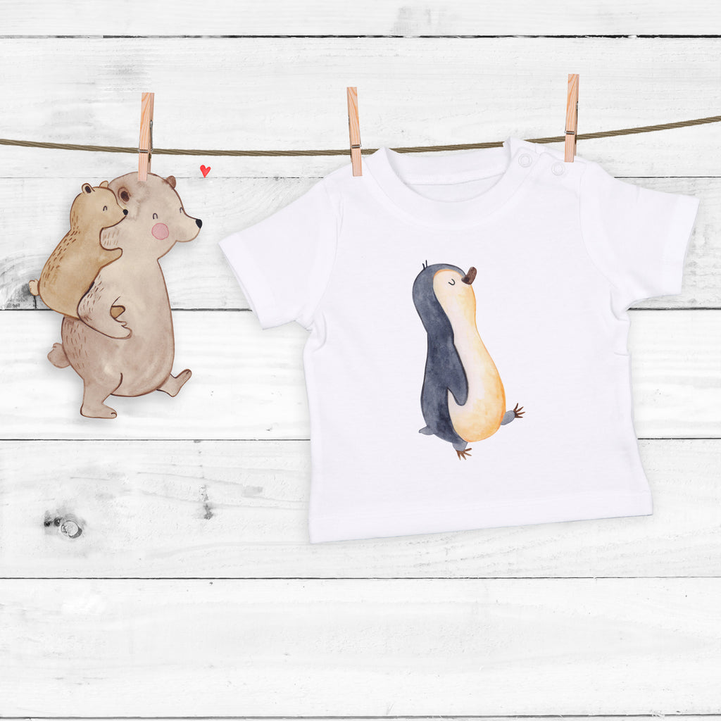 Organic Baby Shirt Pinguin marschierend Baby T-Shirt, Jungen Baby T-Shirt, Mädchen Baby T-Shirt, Shirt, Pinguin, Pinguine, Frühaufsteher, Langschläfer, Bruder, Schwester, Familie