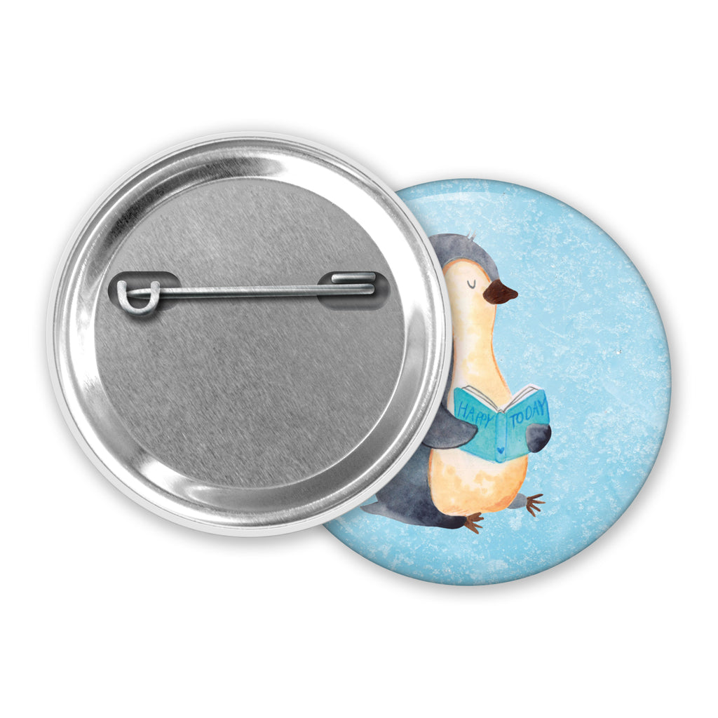 50mm Button Pinguin Buch 50mm Button, Button, Pin, Anstecknadel, Pinguin, Pinguine, Buch, Lesen, Bücherwurm, Nichtstun, Faulenzen, Ferien, Urlaub, Freizeit
