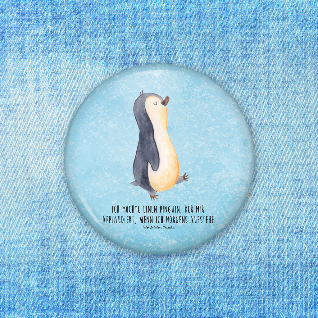50mm Button Pinguin marschierend 50mm Button, Button, Pin, Anstecknadel, Pinguin, Pinguine, Frühaufsteher, Langschläfer, Bruder, Schwester, Familie