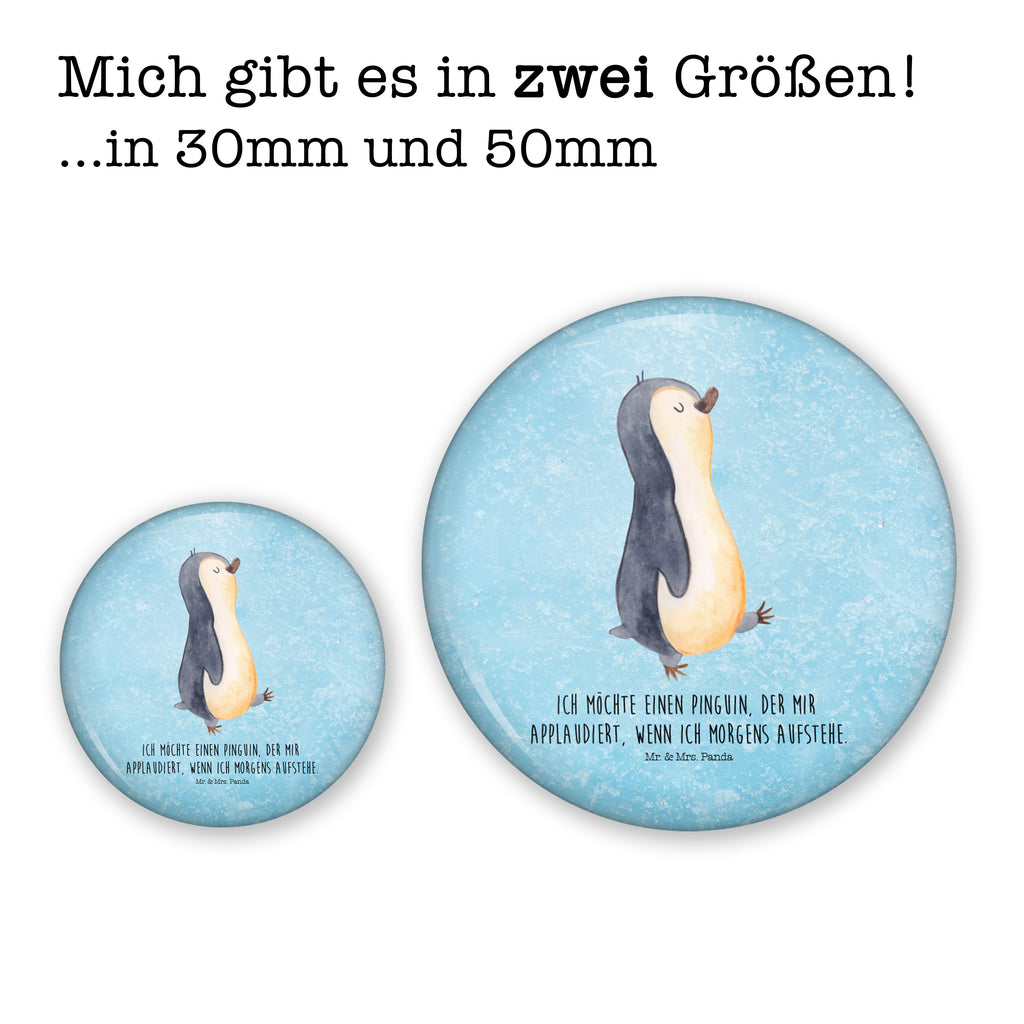 50mm Button Pinguin marschierend 50mm Button, Button, Pin, Anstecknadel, Pinguin, Pinguine, Frühaufsteher, Langschläfer, Bruder, Schwester, Familie