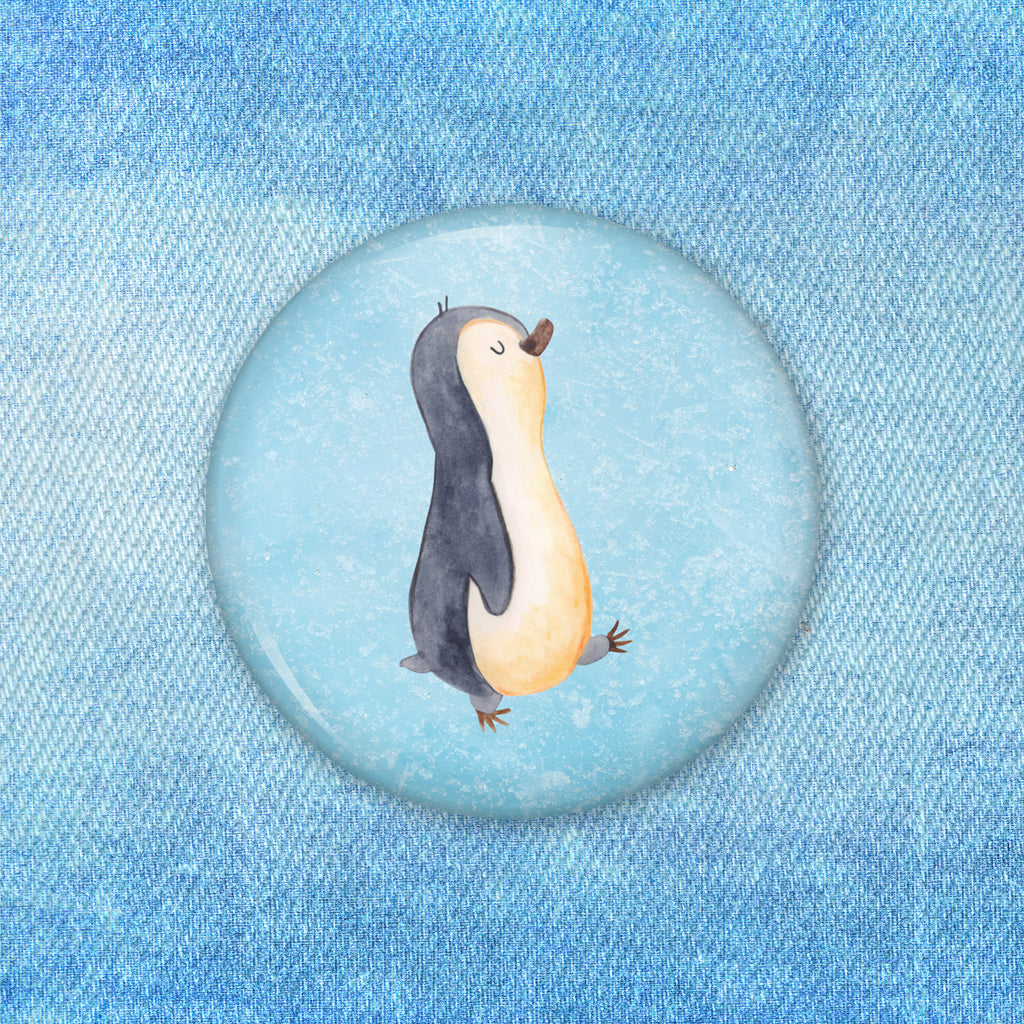 50mm Button Pinguin marschierend 50mm Button, Button, Pin, Anstecknadel, Pinguin, Pinguine, Frühaufsteher, Langschläfer, Bruder, Schwester, Familie