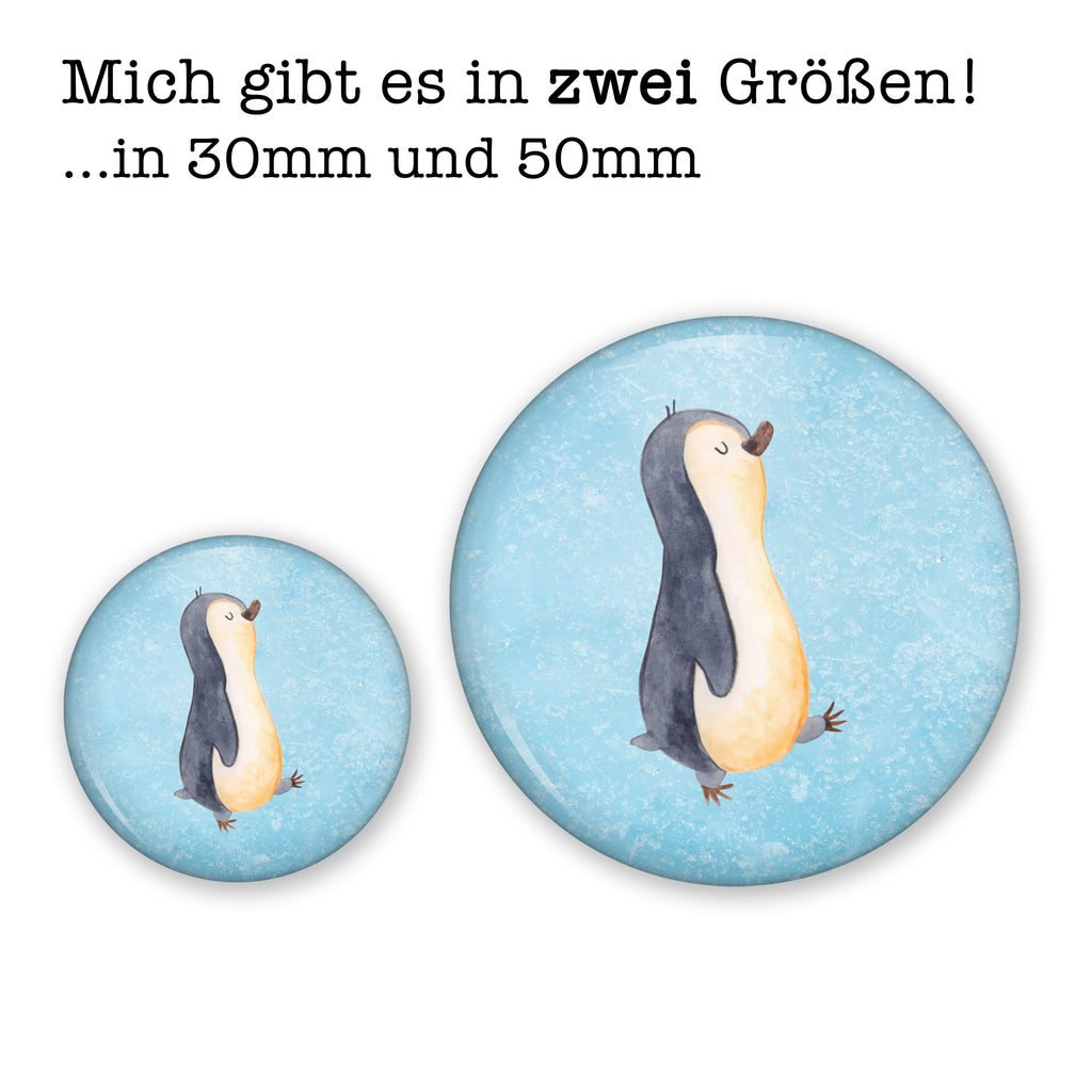 50mm Button Pinguin marschierend 50mm Button, Button, Pin, Anstecknadel, Pinguin, Pinguine, Frühaufsteher, Langschläfer, Bruder, Schwester, Familie