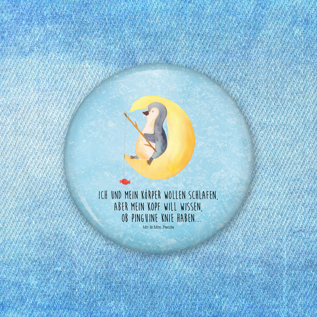 50mm Button Pinguin Mond 50mm Button, Button, Pin, Anstecknadel, Pinguin, Pinguine, Spruch, schlafen, Nachtruhe, Einschlafen, Schlafzimmer, Schlafstörungen, Gästezimmer