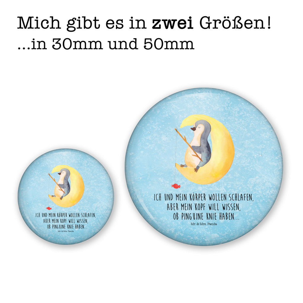 50mm Button Pinguin Mond 50mm Button, Button, Pin, Anstecknadel, Pinguin, Pinguine, Spruch, schlafen, Nachtruhe, Einschlafen, Schlafzimmer, Schlafstörungen, Gästezimmer