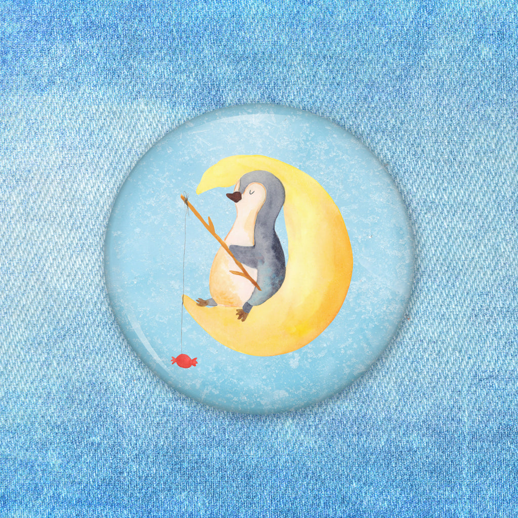 50mm Button Pinguin Mond 50mm Button, Button, Pin, Anstecknadel, Pinguin, Pinguine, Spruch, schlafen, Nachtruhe, Einschlafen, Schlafzimmer, Schlafstörungen, Gästezimmer