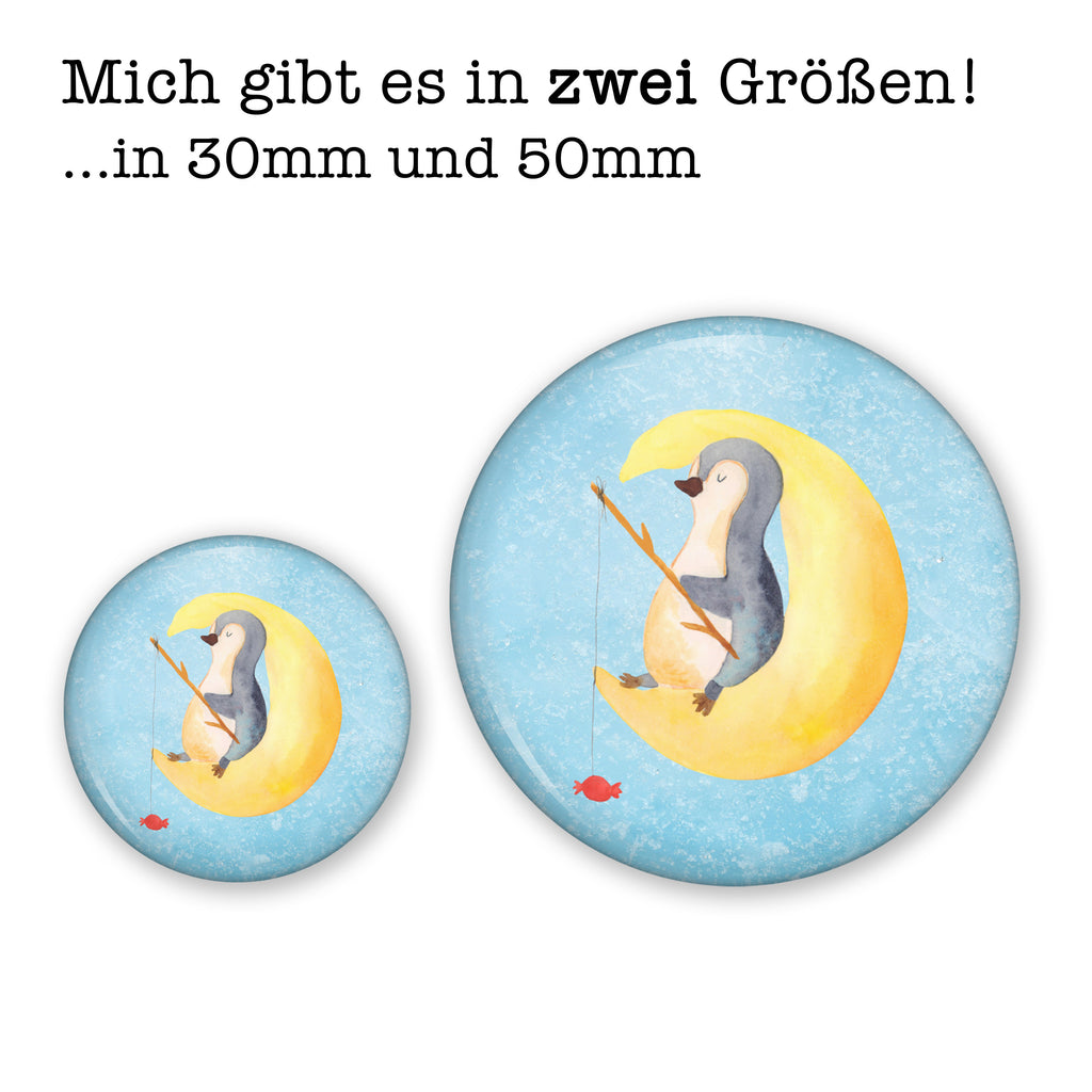 50mm Button Pinguin Mond 50mm Button, Button, Pin, Anstecknadel, Pinguin, Pinguine, Spruch, schlafen, Nachtruhe, Einschlafen, Schlafzimmer, Schlafstörungen, Gästezimmer