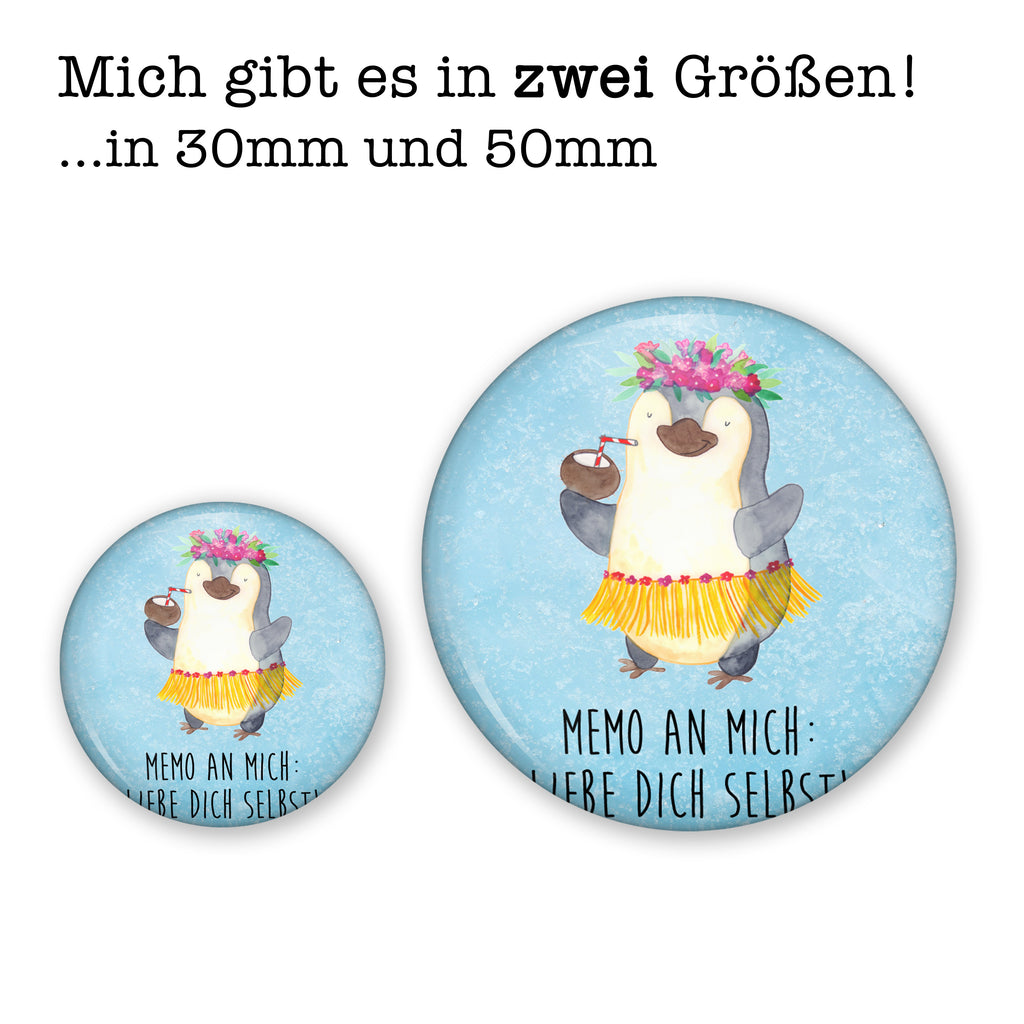 50mm Button Pinguin Kokosnuss 50mm Button, Button, Pin, Anstecknadel, Pinguin, Aloha, Hawaii, Urlaub, Kokosnuss, Pinguine