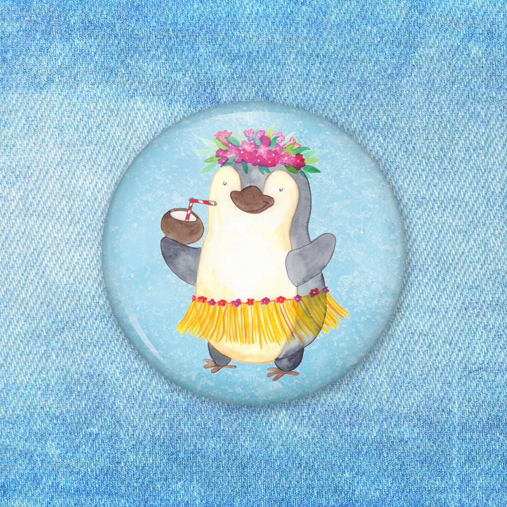50mm Button Pinguin Kokosnuss 50mm Button, Button, Pin, Anstecknadel, Pinguin, Aloha, Hawaii, Urlaub, Kokosnuss, Pinguine