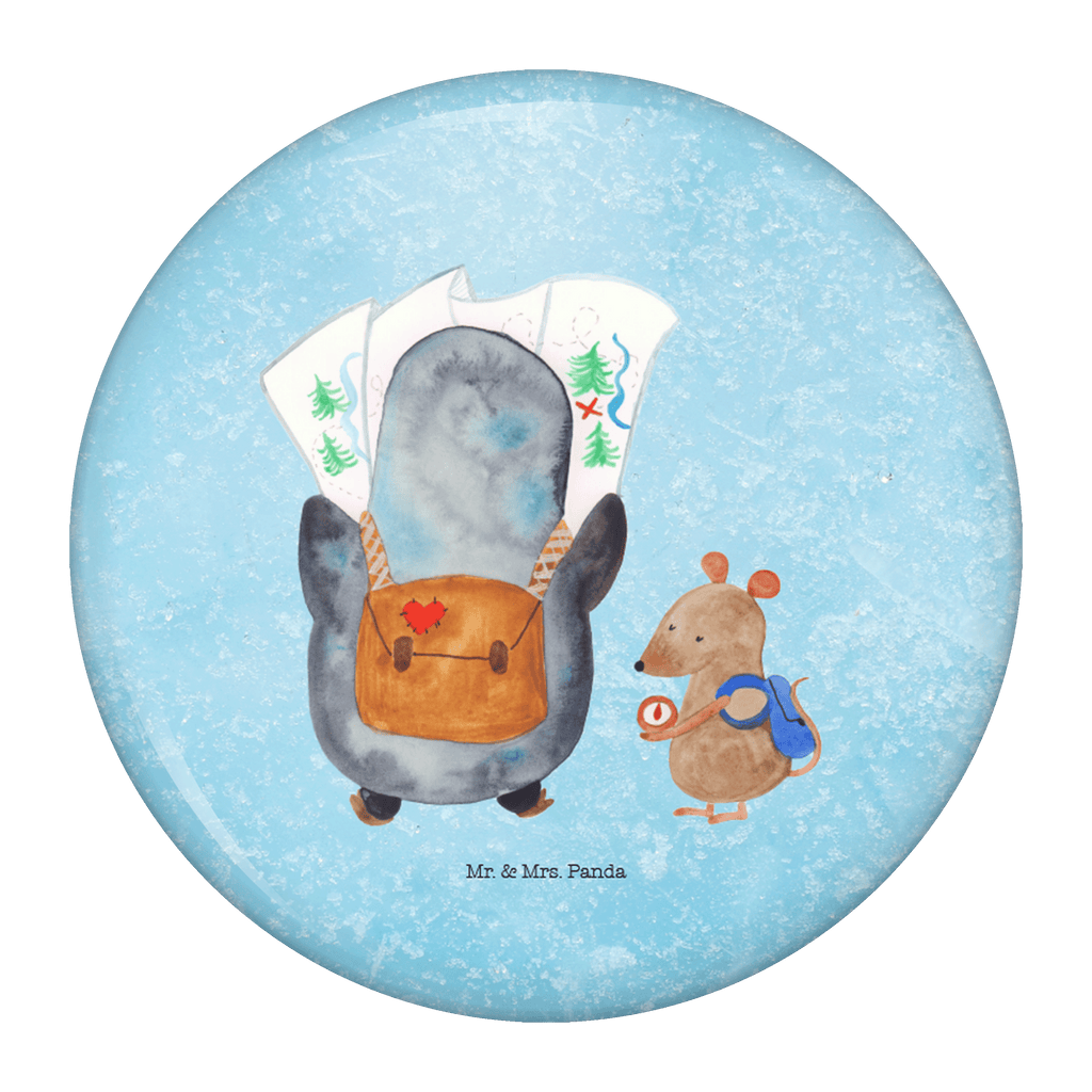 50mm Button Pinguin & Maus Wanderer 50mm Button, Button, Pin, Anstecknadel, Pinguin, Pinguine, Abenteurer, Abenteuer, Roadtrip, Ausflug, Wanderlust, wandern
