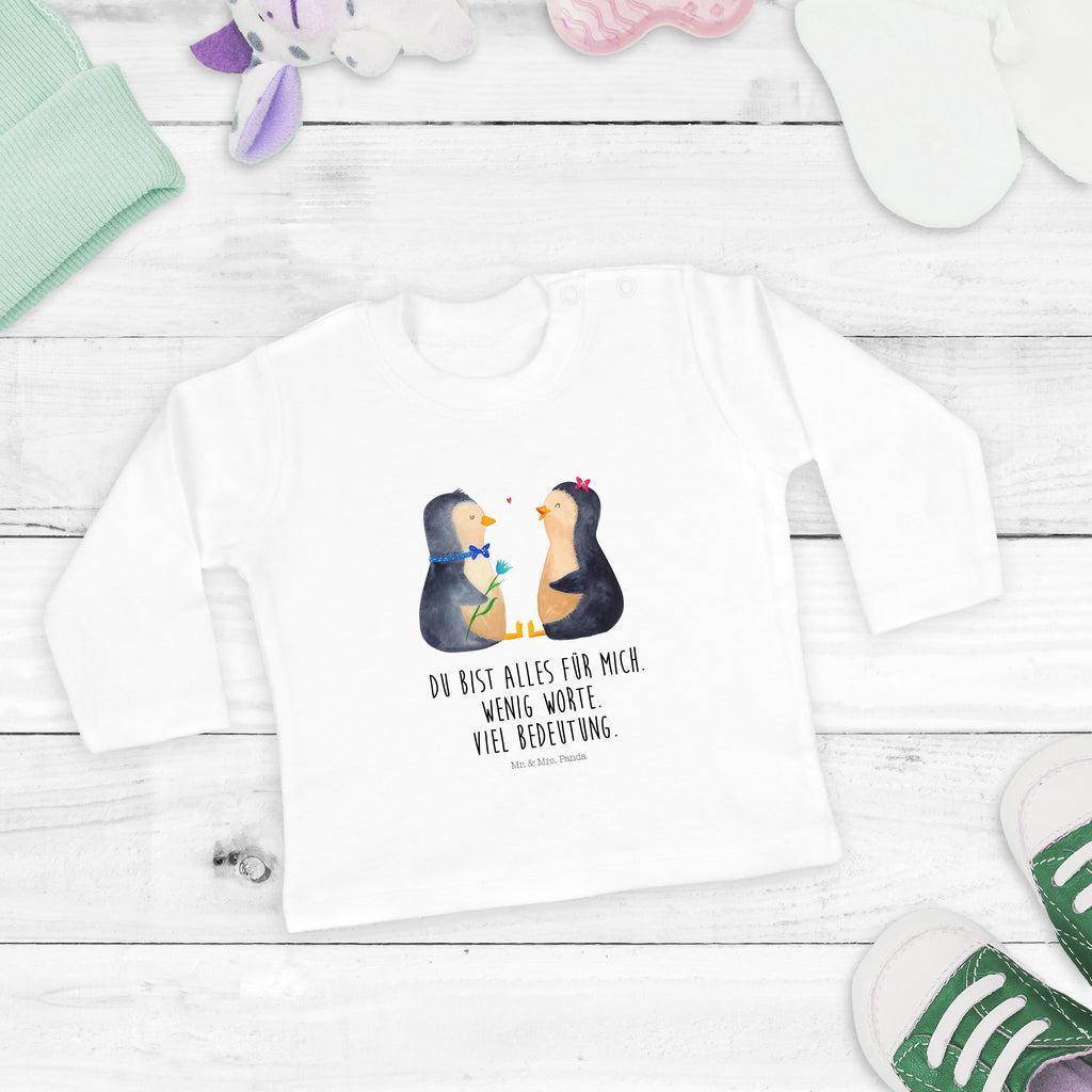3-6 Monate Baby Longsleeve Pinguin Pärchen Mädchen, Jungen, Baby, Langarm, Bio, Kleidung, Pinguin, Pinguine, Liebe, Liebespaar, Liebesbeweis, Liebesgeschenk, Verlobung, Jahrestag, Hochzeitstag, Hochzeit, Hochzeitsgeschenk, große Liebe, Traumpaar