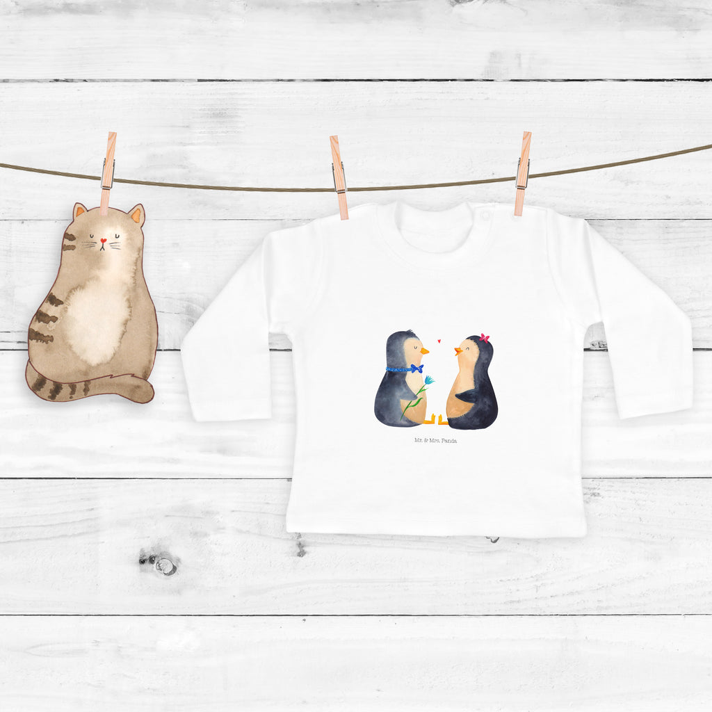 3-6 Monate Baby Longsleeve Pinguin Pärchen Mädchen, Jungen, Baby, Langarm, Bio, Kleidung, Pinguin, Pinguine, Liebe, Liebespaar, Liebesbeweis, Liebesgeschenk, Verlobung, Jahrestag, Hochzeitstag, Hochzeit, Hochzeitsgeschenk, große Liebe, Traumpaar
