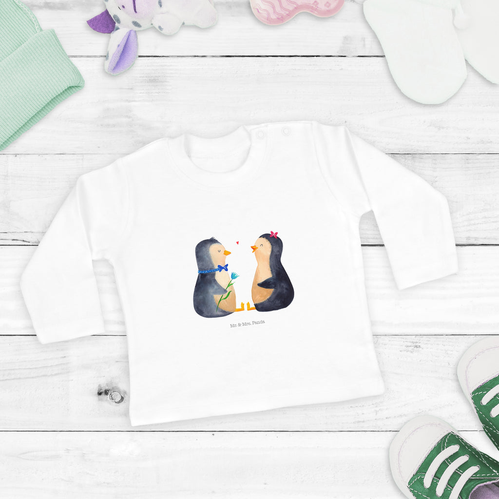 3-6 Monate Baby Longsleeve Pinguin Pärchen Mädchen, Jungen, Baby, Langarm, Bio, Kleidung, Pinguin, Pinguine, Liebe, Liebespaar, Liebesbeweis, Liebesgeschenk, Verlobung, Jahrestag, Hochzeitstag, Hochzeit, Hochzeitsgeschenk, große Liebe, Traumpaar