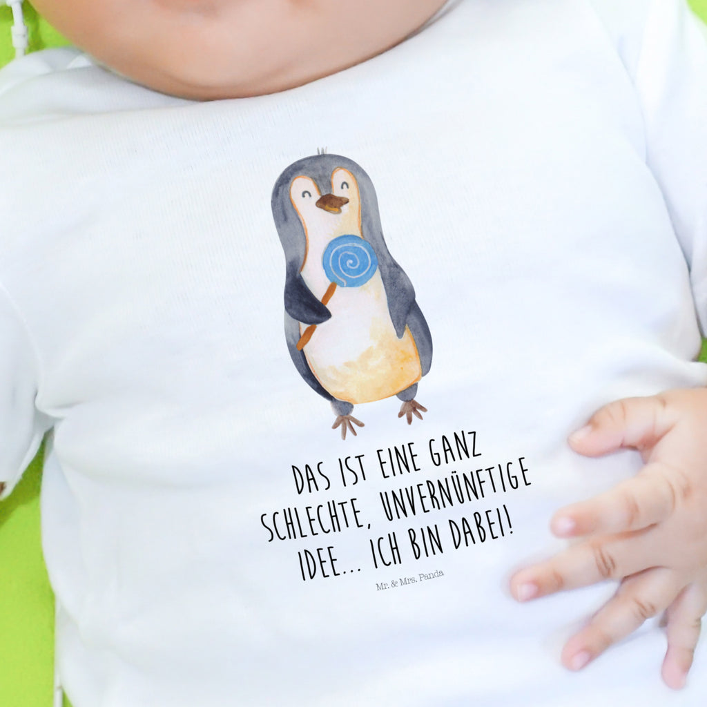 3-6 Monate Baby Longsleeve Pinguin Lolli Mädchen, Jungen, Baby, Langarm, Bio, Kleidung, Pinguin, Pinguine, Lolli, Süßigkeiten, Blödsinn, Spruch, Rebell, Gauner, Ganove, Rabauke
