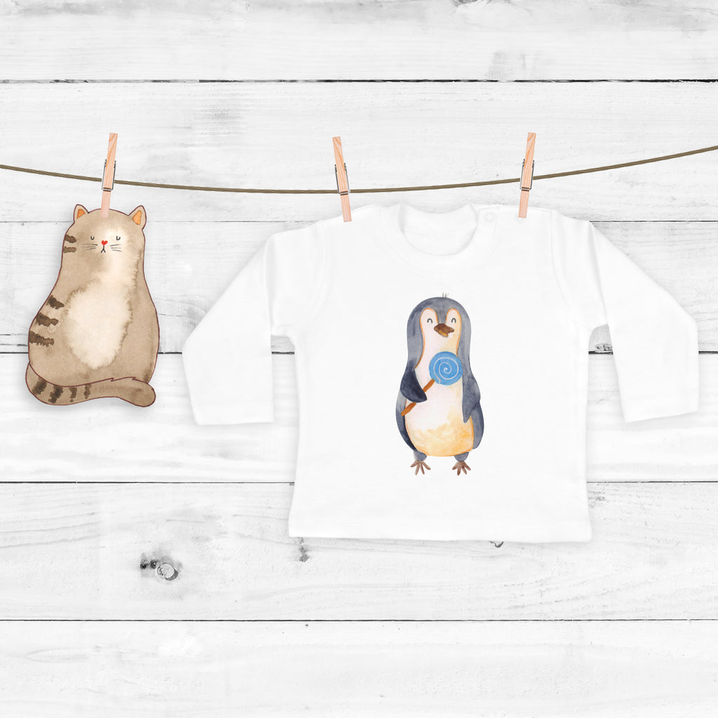 3-6 Monate Baby Longsleeve Pinguin Lolli Mädchen, Jungen, Baby, Langarm, Bio, Kleidung, Pinguin, Pinguine, Lolli, Süßigkeiten, Blödsinn, Spruch, Rebell, Gauner, Ganove, Rabauke