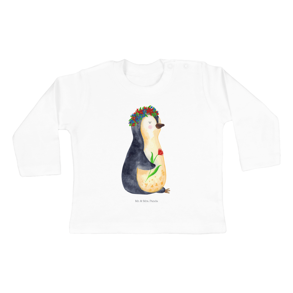6-12 Monate Baby Longsleeve Pinguin Blumenkranz Mädchen, Jungen, Baby, Longsleeve, Langarm, Bio, Kleidung, uni, Langarmshirt, Pinguin, Pinguine, Blumenkranz, Universum, Leben, Wünsche, Ziele, Lebensziele, Motivation, Lebenslust, Liebeskummer, Geschenkidee