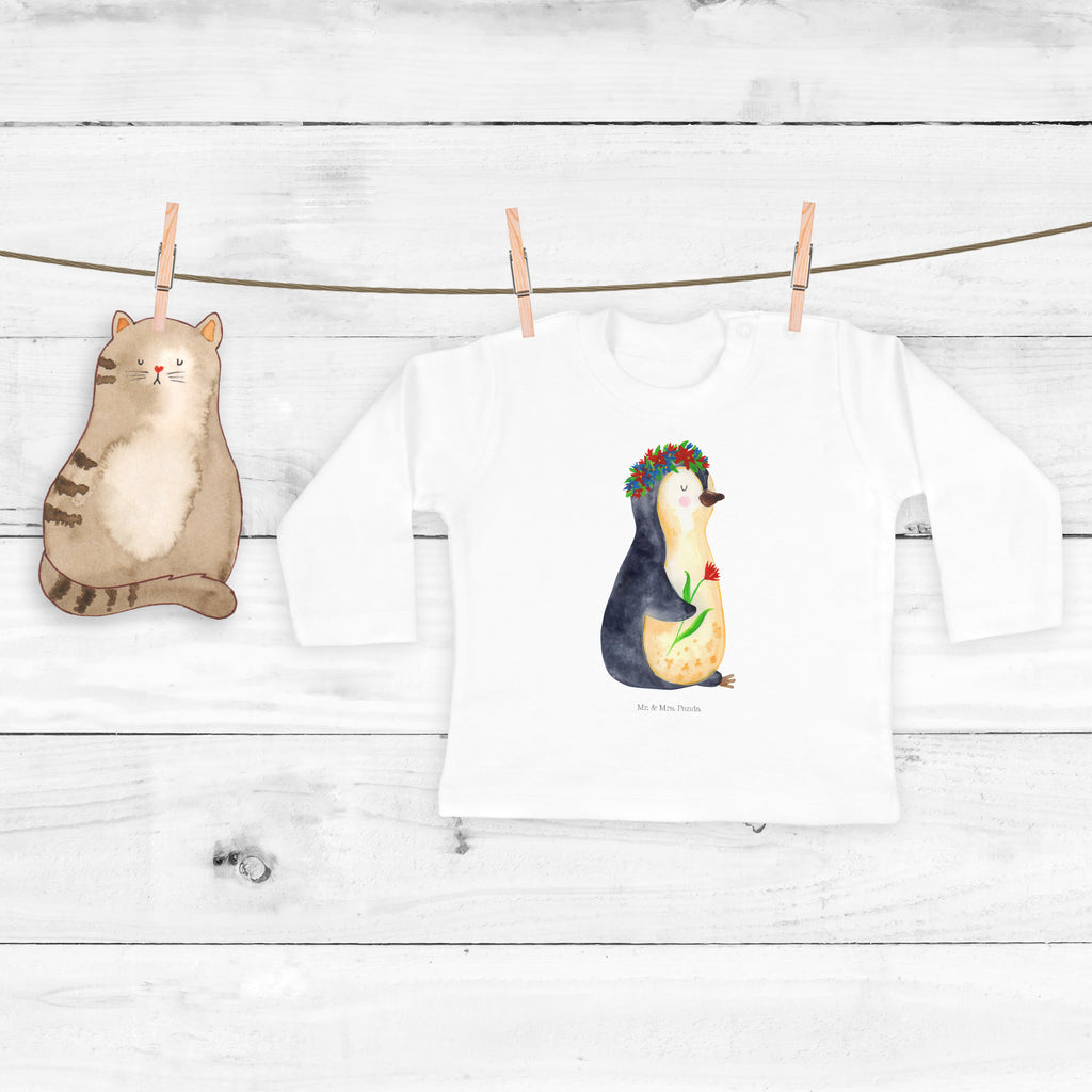 6-12 Monate Baby Longsleeve Pinguin Blumenkranz Mädchen, Jungen, Baby, Longsleeve, Langarm, Bio, Kleidung, uni, Langarmshirt, Pinguin, Pinguine, Blumenkranz, Universum, Leben, Wünsche, Ziele, Lebensziele, Motivation, Lebenslust, Liebeskummer, Geschenkidee