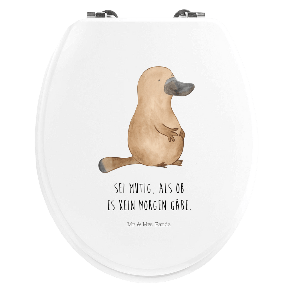 Motiv WC Sitz Schnabeltier mutig Klobrille, Klodeckel, Toilettendeckel, WC-Sitz, Toilette, Meerestiere, Meer, Urlaub, Schnabeltier, Mut, mutig, Lebensweisheit, Schnabeltiere, Motivation, Training, Büro, Arbeit, Neuanfang, Neustart, Weltreise, Raodtrip