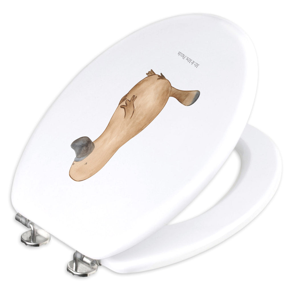 Motiv WC Sitz Schnabeltier mutig Klobrille, Klodeckel, Toilettendeckel, WC-Sitz, Toilette, Meerestiere, Meer, Urlaub, Schnabeltier, Mut, mutig, Lebensweisheit, Schnabeltiere, Motivation, Training, Büro, Arbeit, Neuanfang, Neustart, Weltreise, Raodtrip