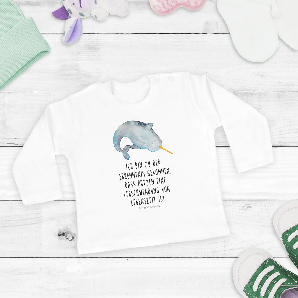 18-24 Monate Baby Longsleeve Narwal Mädchen, Jungen, Baby, Langarm, Bio, Kleidung, Longsleeve, Meerestiere, Meer, Urlaub, Narwal, Wal, Putzen, Hausfrau, Junggesellin, aufräumen, Kinderzimmer