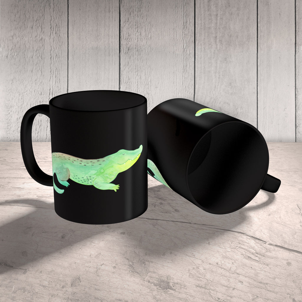 Tasse Krokodil Krokodil, Krokodile, verrückt sein, spontan sein, Abenteuerlust, Reiselust, Freundin, beste Freundin, Lieblingsmensch Becher, Kaffeetasse, Kaffeebecher, Tee, Frühstück, Büro  Meerestiere, Meer, Urlaub