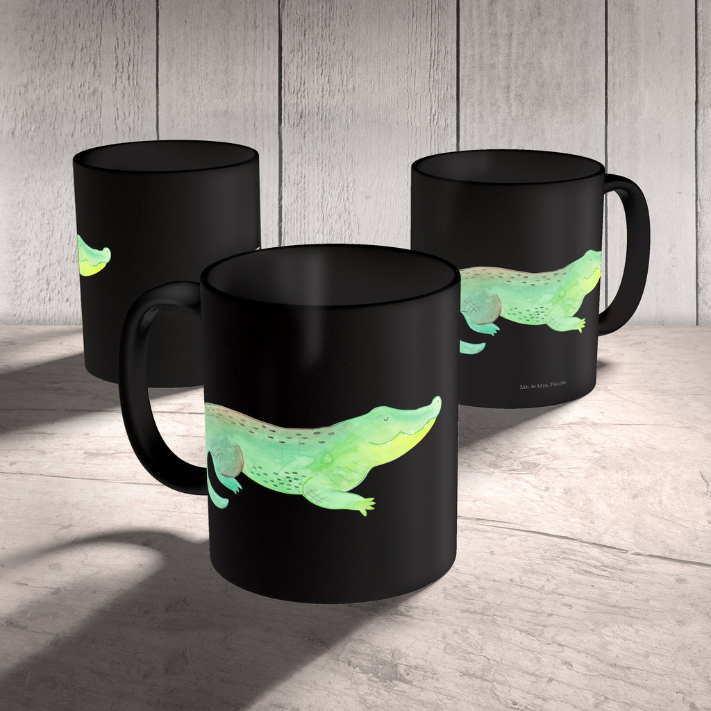 Tasse Krokodil Krokodil, Krokodile, verrückt sein, spontan sein, Abenteuerlust, Reiselust, Freundin, beste Freundin, Lieblingsmensch Becher, Kaffeetasse, Kaffeebecher, Tee, Frühstück, Büro  Meerestiere, Meer, Urlaub