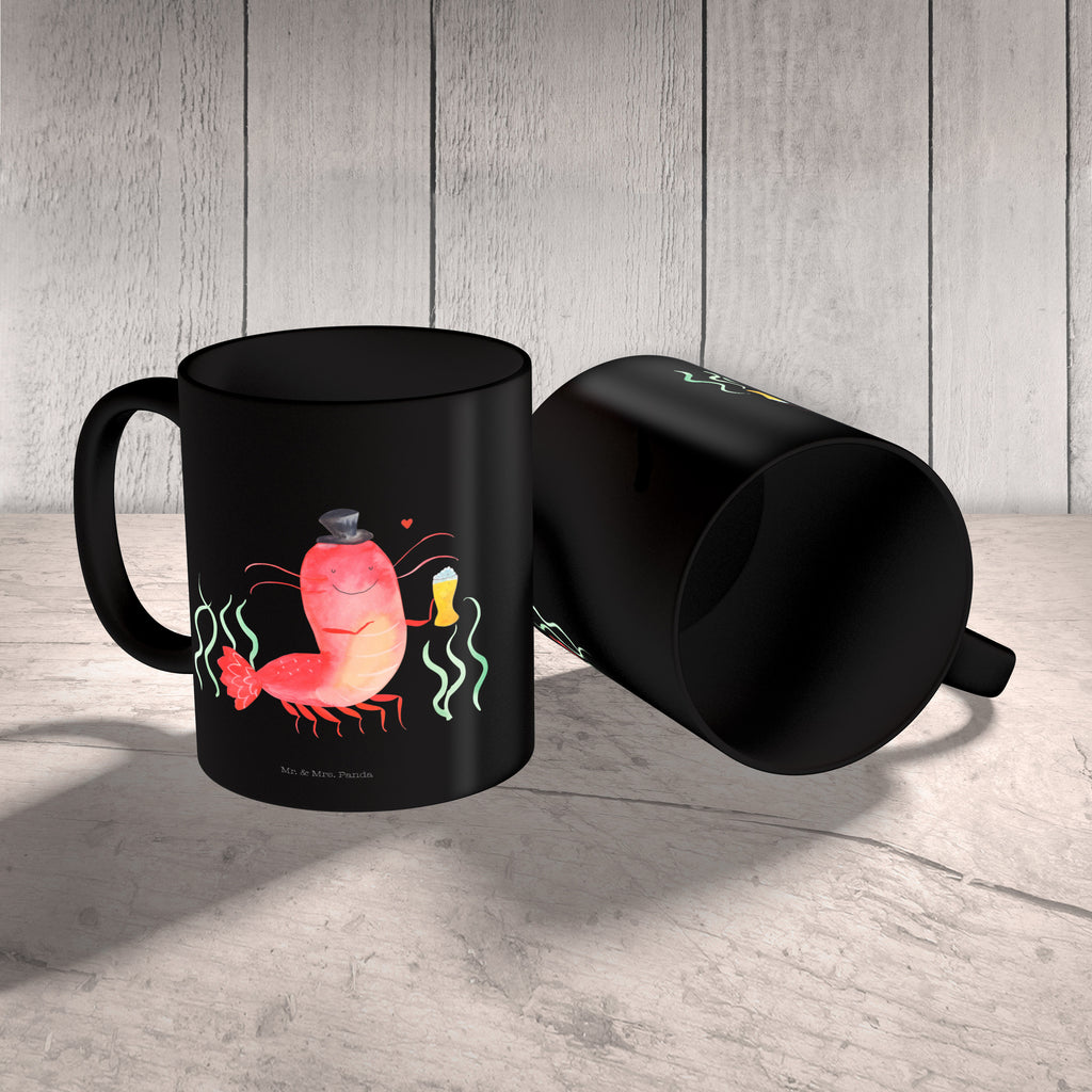 Tasse Hummer mit Weizen Garnele, Garnelen, Bier, Kochen, Männerhaushalt, Junggeselle, Junggesellin, Bierliebhaber, Kneipe, Gasthaus, Wirtschaft Becher, Kaffeetasse, Kaffeebecher, Tee, Frühstück, Büro  Meerestiere, Meer, Urlaub