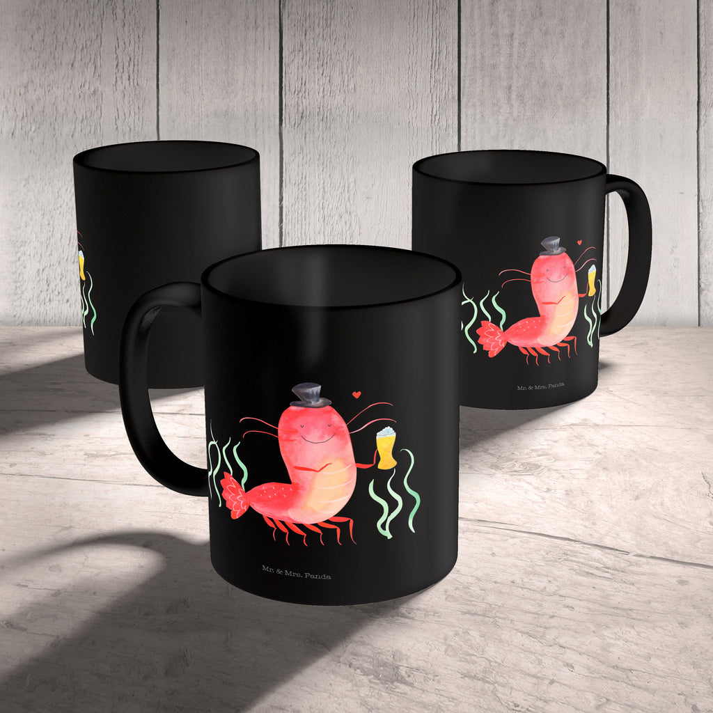 Tasse Hummer mit Weizen Garnele, Garnelen, Bier, Kochen, Männerhaushalt, Junggeselle, Junggesellin, Bierliebhaber, Kneipe, Gasthaus, Wirtschaft Becher, Kaffeetasse, Kaffeebecher, Tee, Frühstück, Büro  Meerestiere, Meer, Urlaub