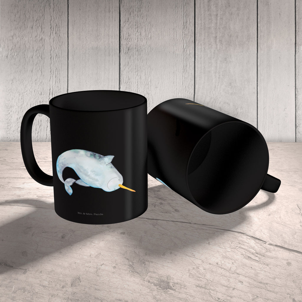 Tasse Narwal Narwal, Wal, Putzen, Hausfrau, Junggesellin, aufräumen, Kinderzimmer,  Becher, Kaffeetasse, Kaffeebecher, Tee, Frühstück, Büro  Meerestiere, Meer, Urlaub