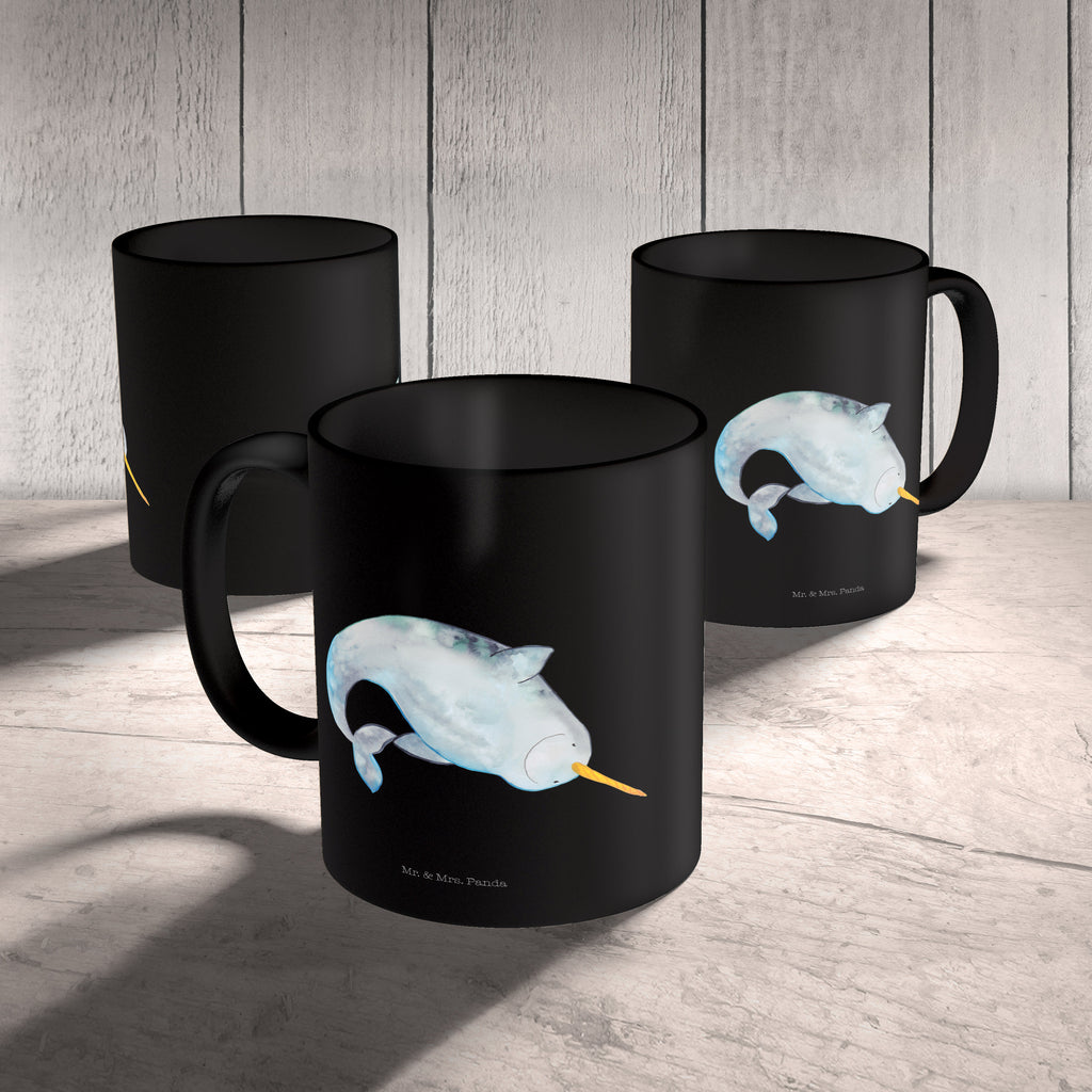 Tasse Narwal Narwal, Wal, Putzen, Hausfrau, Junggesellin, aufräumen, Kinderzimmer,  Becher, Kaffeetasse, Kaffeebecher, Tee, Frühstück, Büro  Meerestiere, Meer, Urlaub