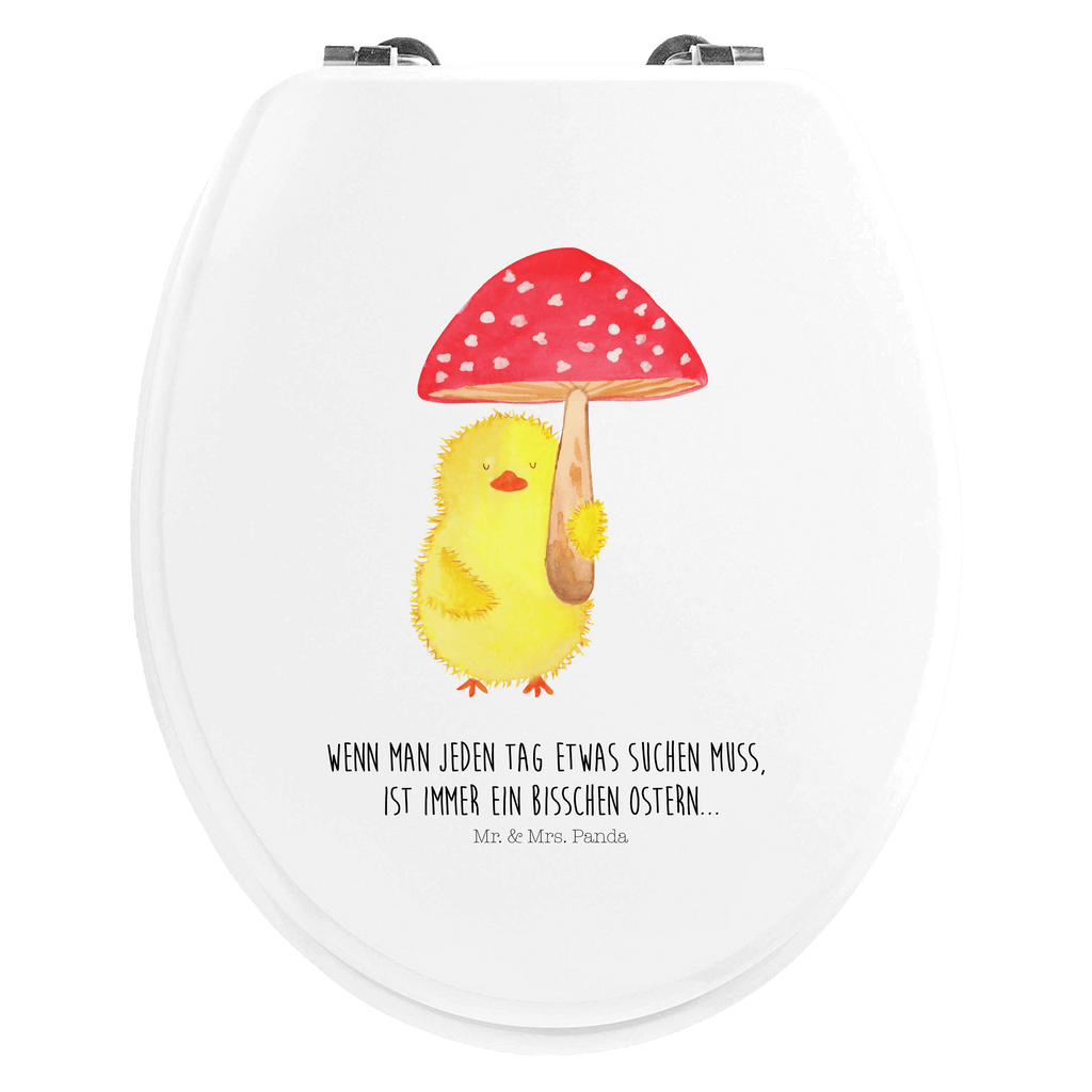 Motiv WC Sitz Küken Fliegenpilz Klobrille, Klodeckel, Toilettendeckel, WC-Sitz, Toilette, Ostern, Osterhase, Ostergeschenke, Osternest, Osterdeko, Geschenk zu Ostern, Küken, Fliegenpilz, Glückspilz, Frohe Ostern, Ostergrüße