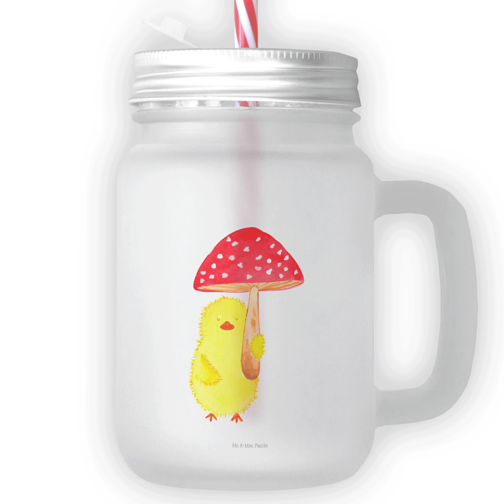 Trinkglas Mason Jar Küken Fliegenpilz Mason Jar, Glas, Trinkglas, Henkelglas, Sommerglas, Einmachglas, Cocktailglas, Cocktail-Glas, Mason Jar Trinkglas, Satiniertes Glas, Retro-Glas, Strohhalm Glas, Schraubdeckel Glas, Sommerparty Einrichtung, Ostern, Osterhase, Ostergeschenke, Osternest, Osterdeko, Geschenk zu Ostern, Küken, Fliegenpilz, Glückspilz, Frohe Ostern, Ostergrüße