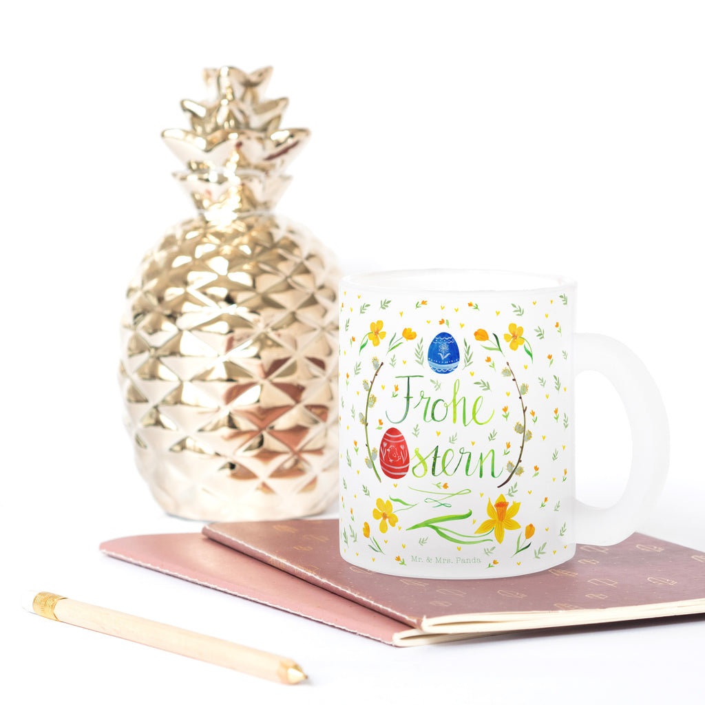 Teetasse Frohe Ostern Teetasse, Teeglas, Teebecher, Tasse mit Henkel, Tasse, Glas Teetasse, Teetasse aus Glas, Ostern, Osterhase, Ostergeschenke, Osternest, Osterdeko, Geschenk zu Ostern, Frohe Ostern, Ostergrüße, Osterblume, Osterei, bemalte Ostereier, Weidenkätzchen. Lettering