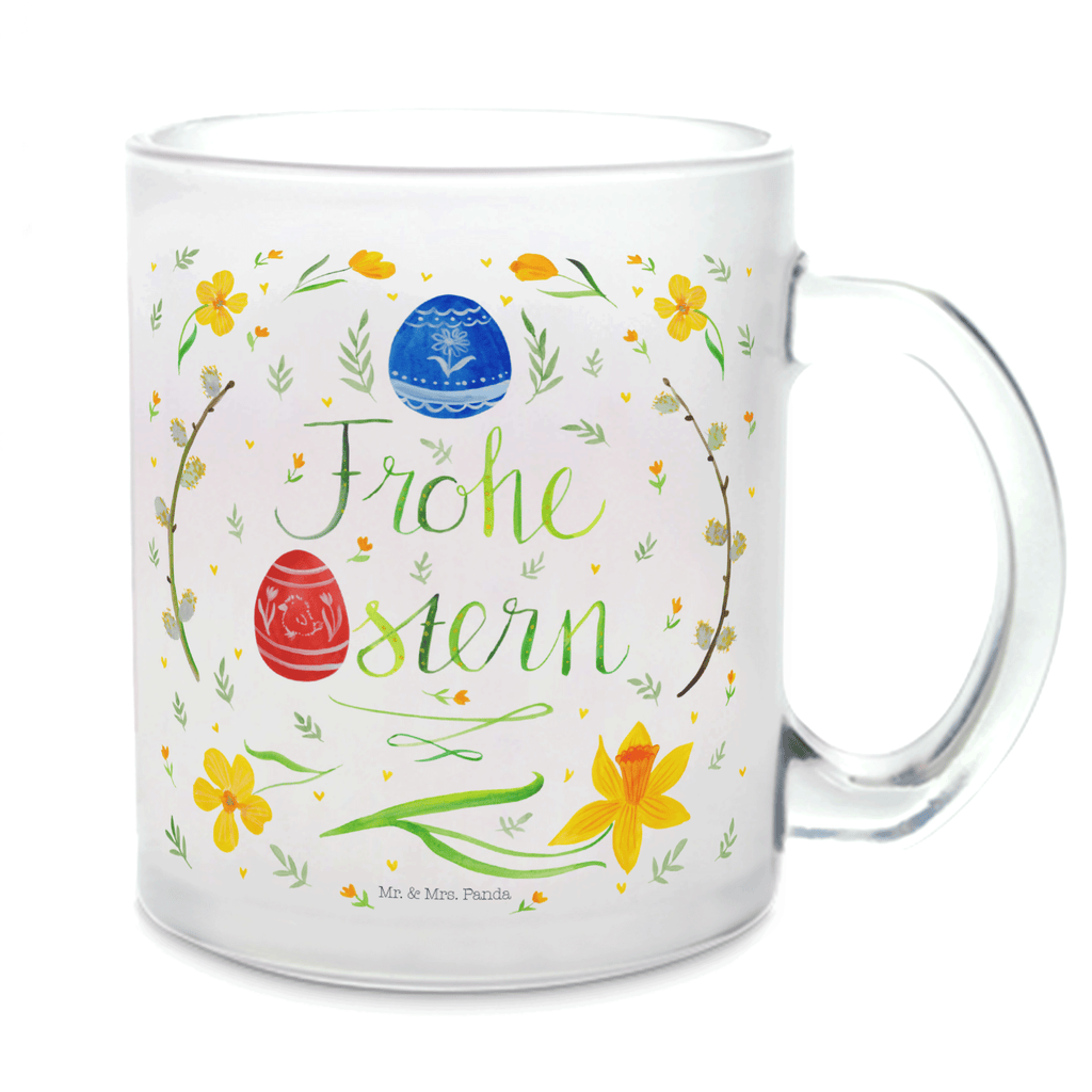 Teetasse Frohe Ostern Teetasse, Teeglas, Teebecher, Tasse mit Henkel, Tasse, Glas Teetasse, Teetasse aus Glas, Ostern, Osterhase, Ostergeschenke, Osternest, Osterdeko, Geschenk zu Ostern, Frohe Ostern, Ostergrüße, Osterblume, Osterei, bemalte Ostereier, Weidenkätzchen. Lettering