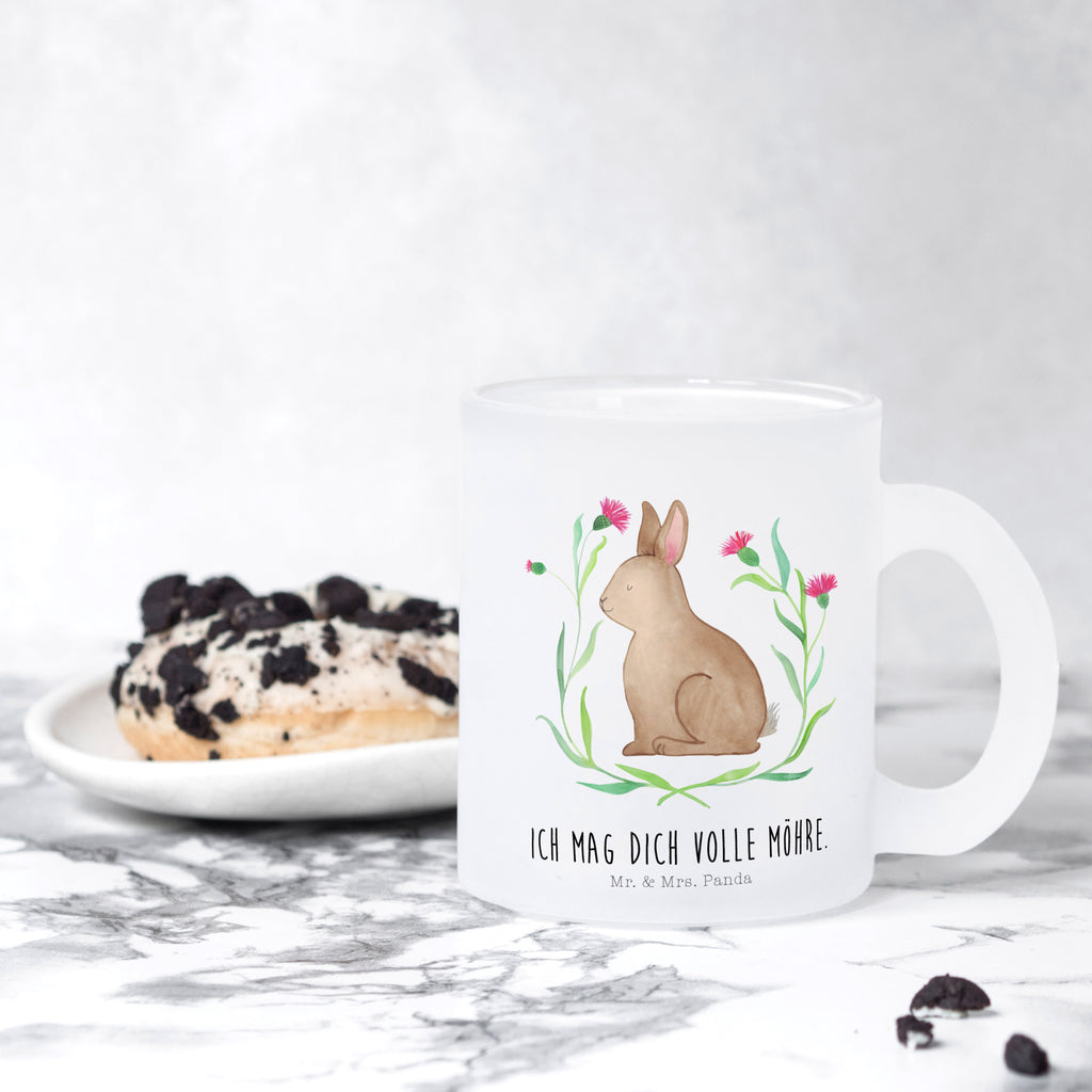 Teetasse Hase sitzend Teetasse, Teeglas, Teebecher, Tasse mit Henkel, Tasse, Glas Teetasse, Teetasse aus Glas, Ostern, Osterhase, Ostergeschenke, Osternest, Osterdeko, Geschenk zu Ostern, Frohe Ostern, Ostergrüße, Osterblume, Liebe, Grüße, Hase, Kaninchen
