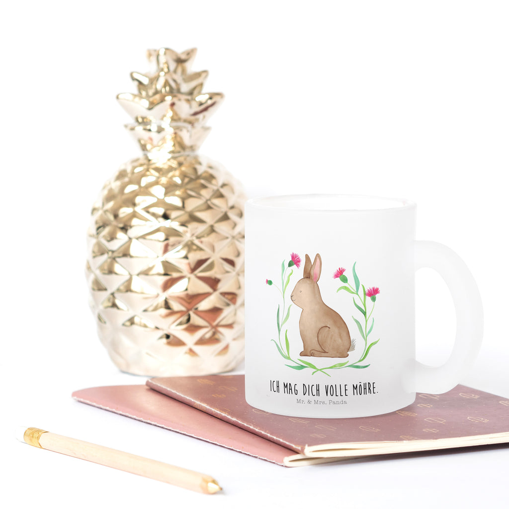 Teetasse Hase sitzend Teetasse, Teeglas, Teebecher, Tasse mit Henkel, Tasse, Glas Teetasse, Teetasse aus Glas, Ostern, Osterhase, Ostergeschenke, Osternest, Osterdeko, Geschenk zu Ostern, Frohe Ostern, Ostergrüße, Osterblume, Liebe, Grüße, Hase, Kaninchen