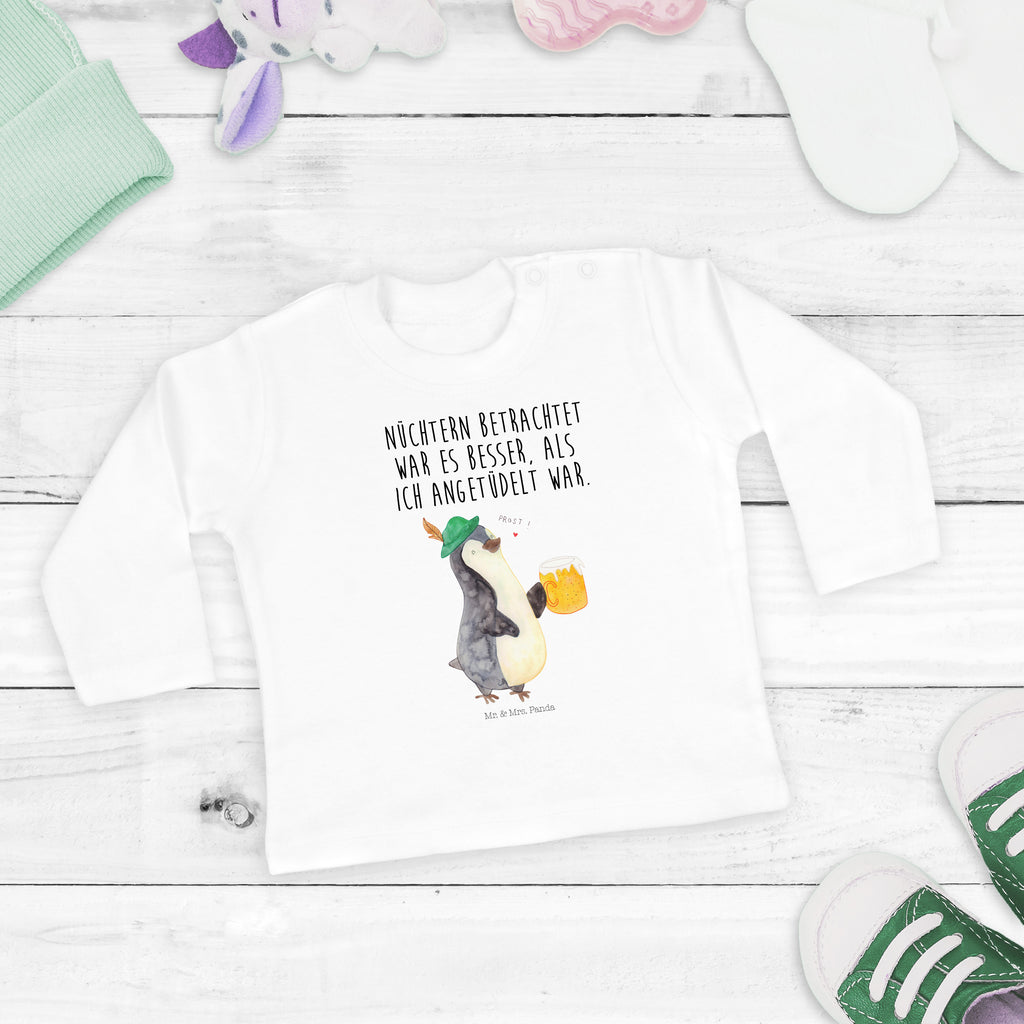 6-12 Monate Baby Longsleeve Pinguin Bier Mädchen, Jungen, Baby, Longsleeve, Langarm, Bio, Kleidung, uni, Langarmshirt, Pinguin, Pinguine, Bier, Oktoberfest