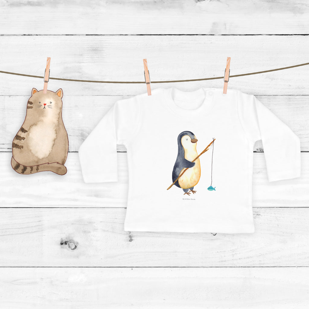 12-18 Monate Baby Longsleeve Pinguin Angler Mädchen, Jungen, Baby, Langarm, Bio, Kleidung, Pinguin, Pinguine, Angeln, Angler, Tagträume, Hobby, Plan, Planer, Tagesplan, Neustart, Motivation, Geschenk, Freundinnen, Geschenkidee, Urlaub, Wochenende