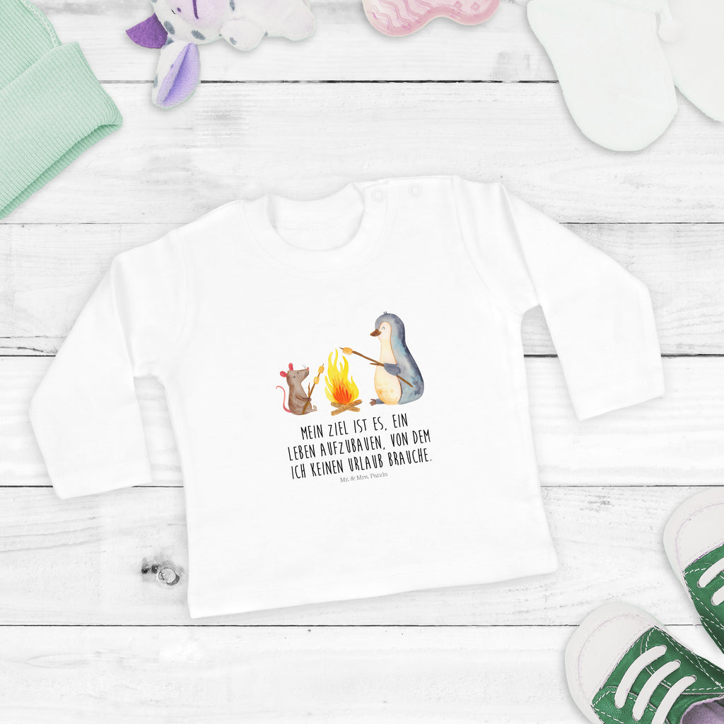 12-18 Monate Baby Longsleeve Pinguin Lagerfeuer Mädchen, Jungen, Baby, Langarm, Bio, Kleidung, Pinguin, Maus, Pinguine, Lagerfeuer, Leben, Arbeit, Job, Motivation, Büro, Büroalltag, Lebensspruch, Lebensmotivation, Neustart, Liebe, grillen, Feuer, Marshmallows