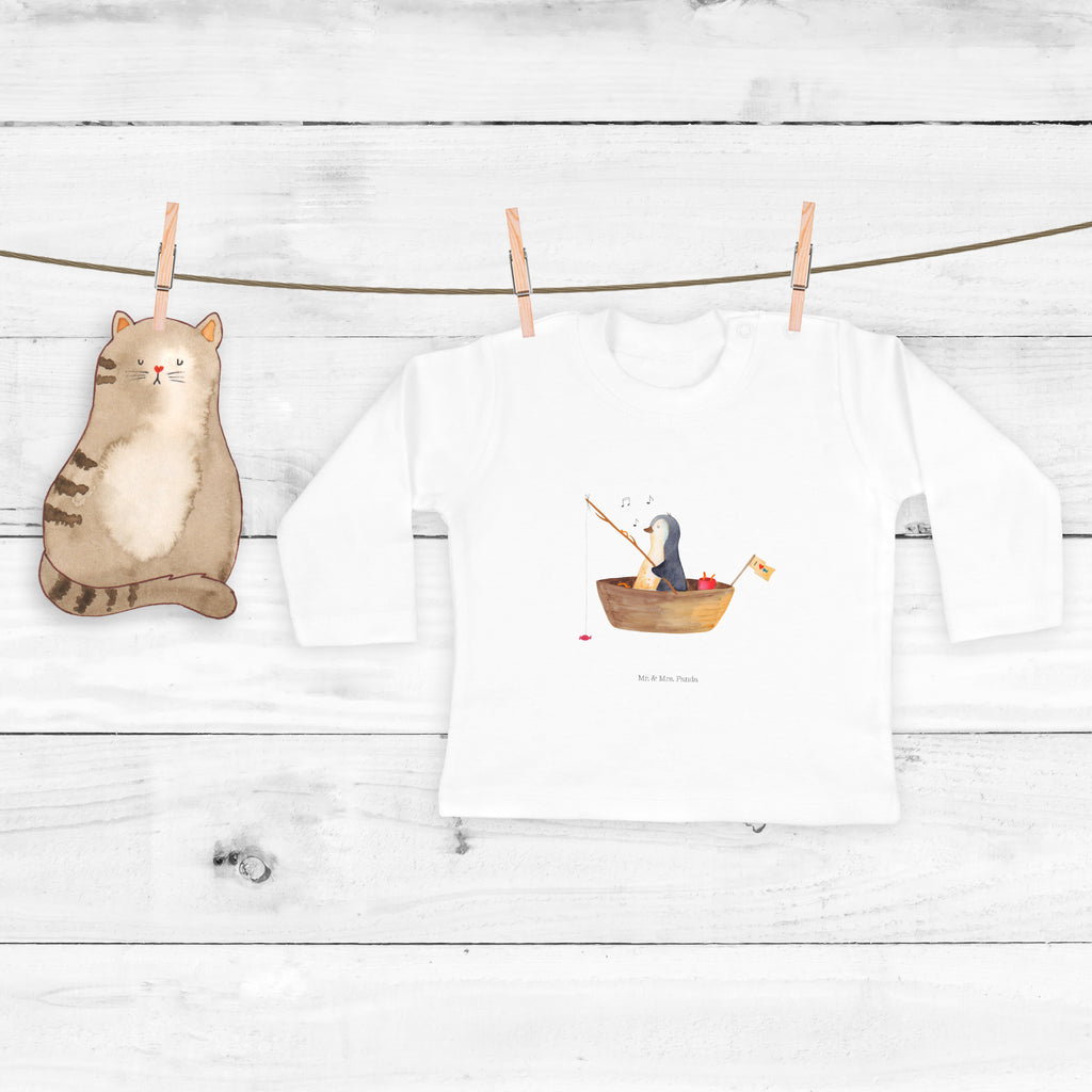 18-24 Monate Baby Longsleeve Pinguin Angelboot Mädchen, Jungen, Baby, Langarm, Bio, Kleidung, Longsleeve, Pinguin, Pinguine, Angeln, Boot, Angelboot, Lebenslust, Leben, genießen, Motivation, Neustart, Neuanfang, Trennung, Scheidung, Geschenkidee Liebeskummer