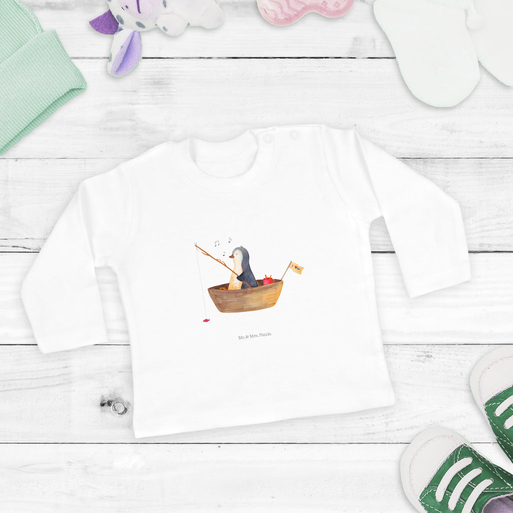 18-24 Monate Baby Longsleeve Pinguin Angelboot Mädchen, Jungen, Baby, Langarm, Bio, Kleidung, Longsleeve, Pinguin, Pinguine, Angeln, Boot, Angelboot, Lebenslust, Leben, genießen, Motivation, Neustart, Neuanfang, Trennung, Scheidung, Geschenkidee Liebeskummer